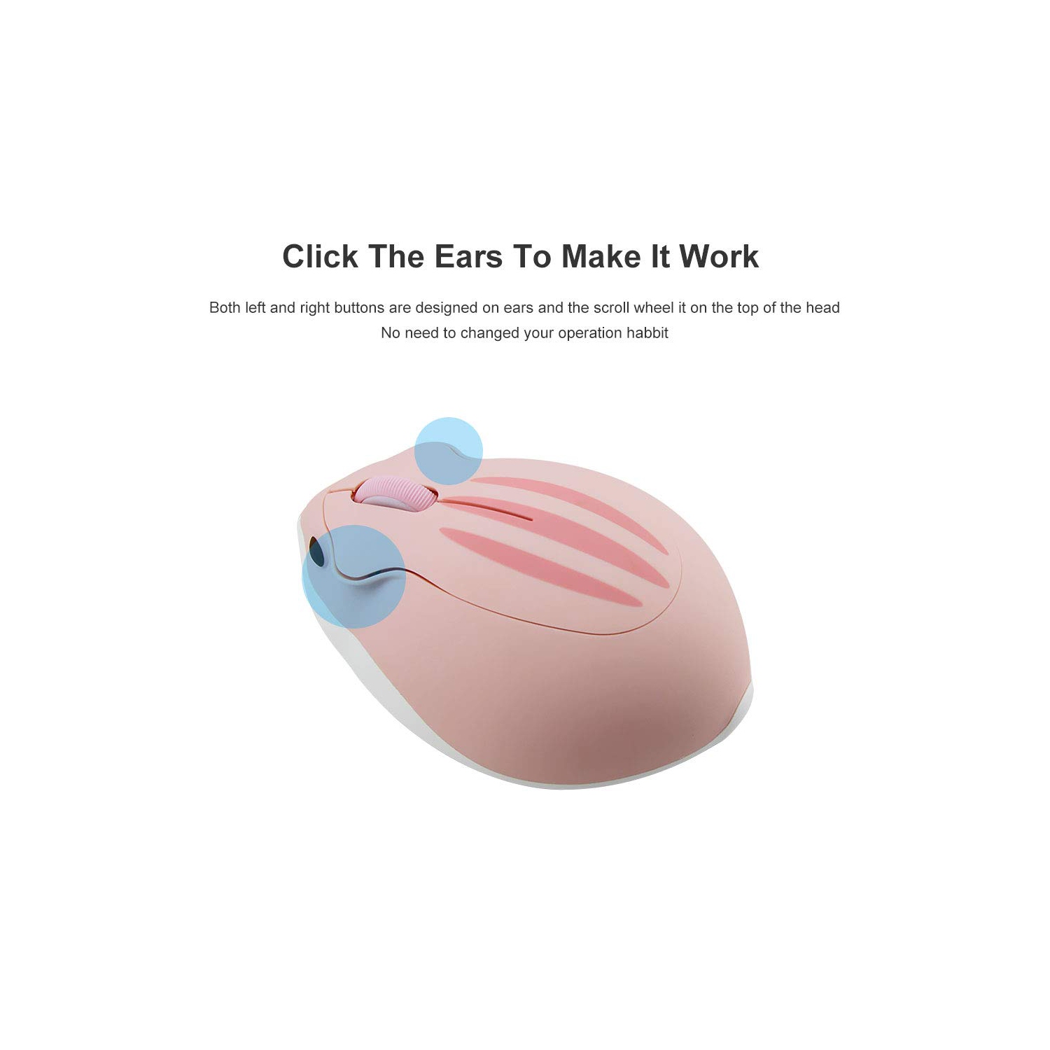 2.4GHz Wireless Mouse Cute Hamster Shape Less Noice Portable Mobile Optical 1200DPI USB Mice Cordless Mouse for PC Laptop Computer Notebook MacBook