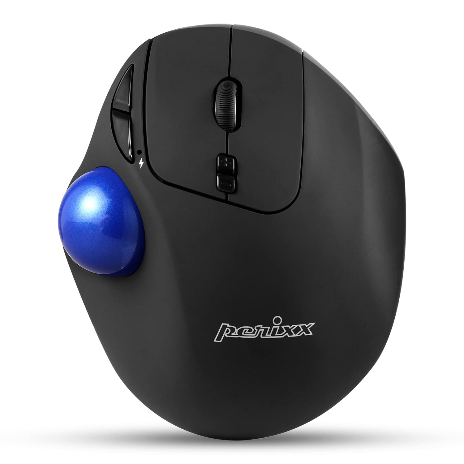 Perixx PERIPRO-801 Bluetooth Trackball Mouse - Bluetooth 5.1 Spec - Build-in 1.34 Inch Trackball with Pointing Feature - Bla