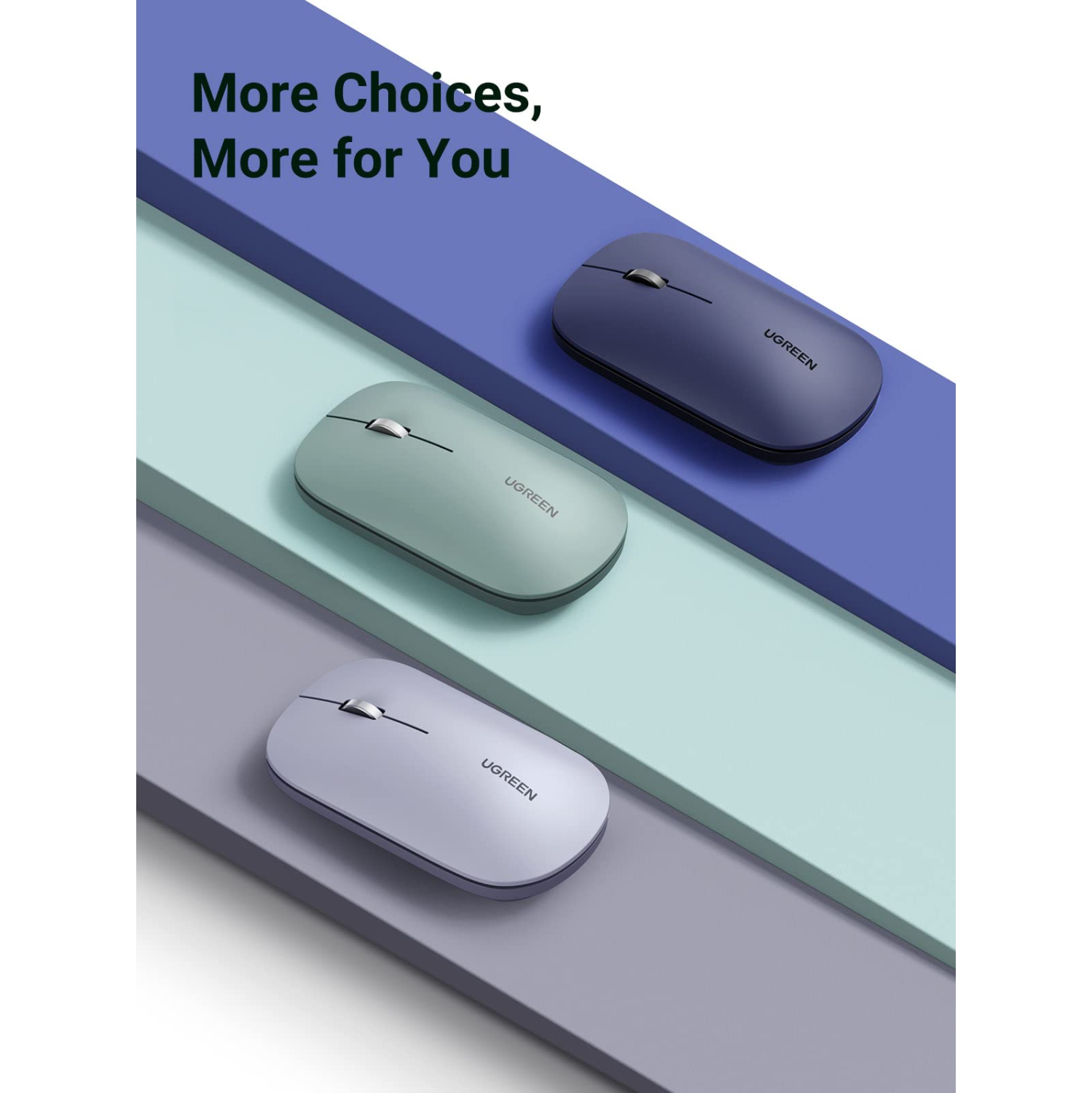 UGREEN Wireless Computer Mouse for PC Laptop Mouse 2.4G with 4000 DPI Slim Silent Mouse Cordless USB Mouse with 18-Month Bat