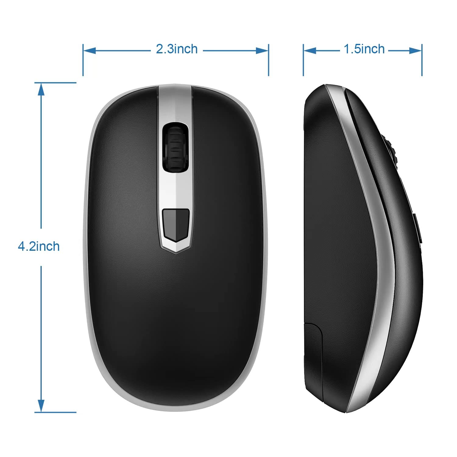 Wireless Mouse, JUKSTG 2.4G Portable Ergonomic Mouse with USB Nano Receiver, 3 Adjustable DPI Levels, Computer Cordless Mous