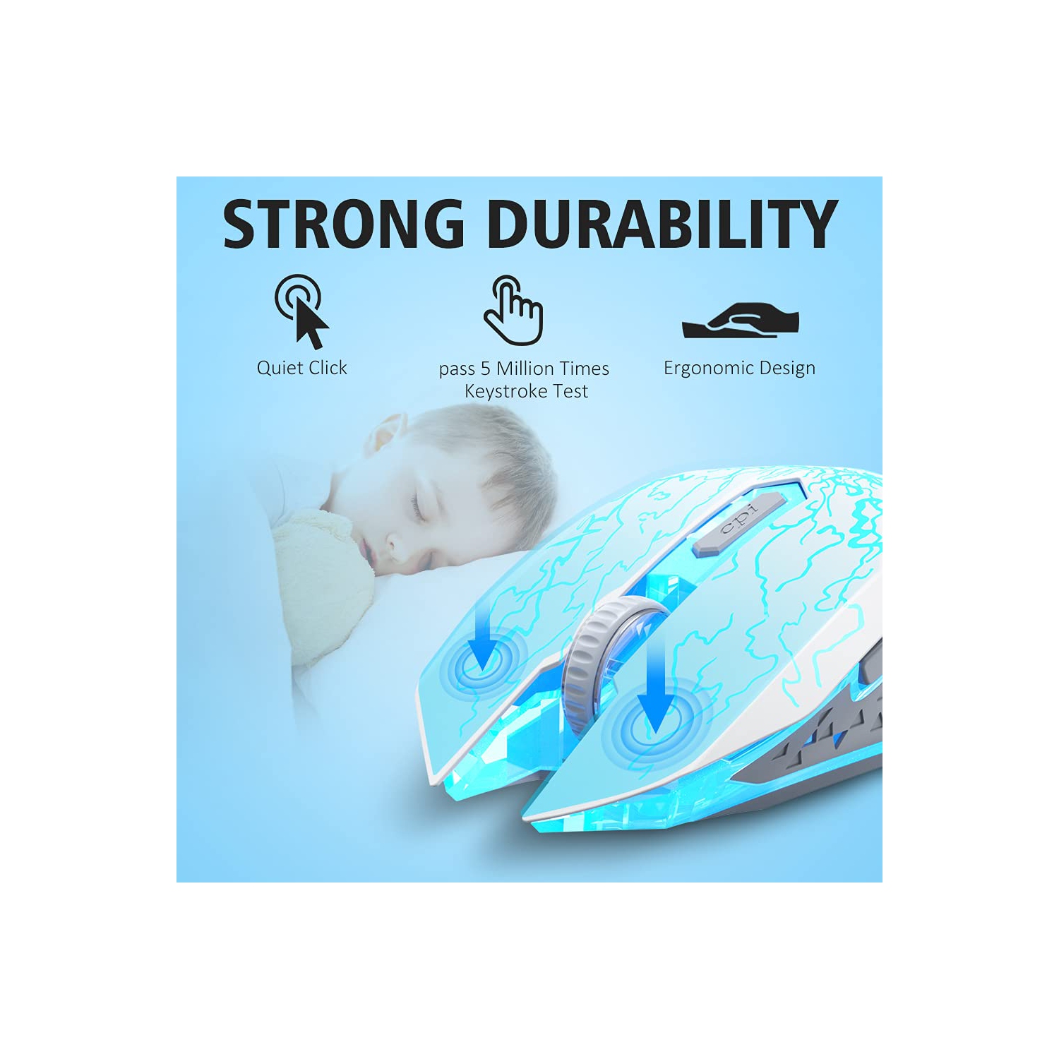 VersionTECH. Wireless Gaming Mouse, Rechargeable Computer Mouse Mice with Colorful LED Lights, Silent Click, 2.4G USB Nano R