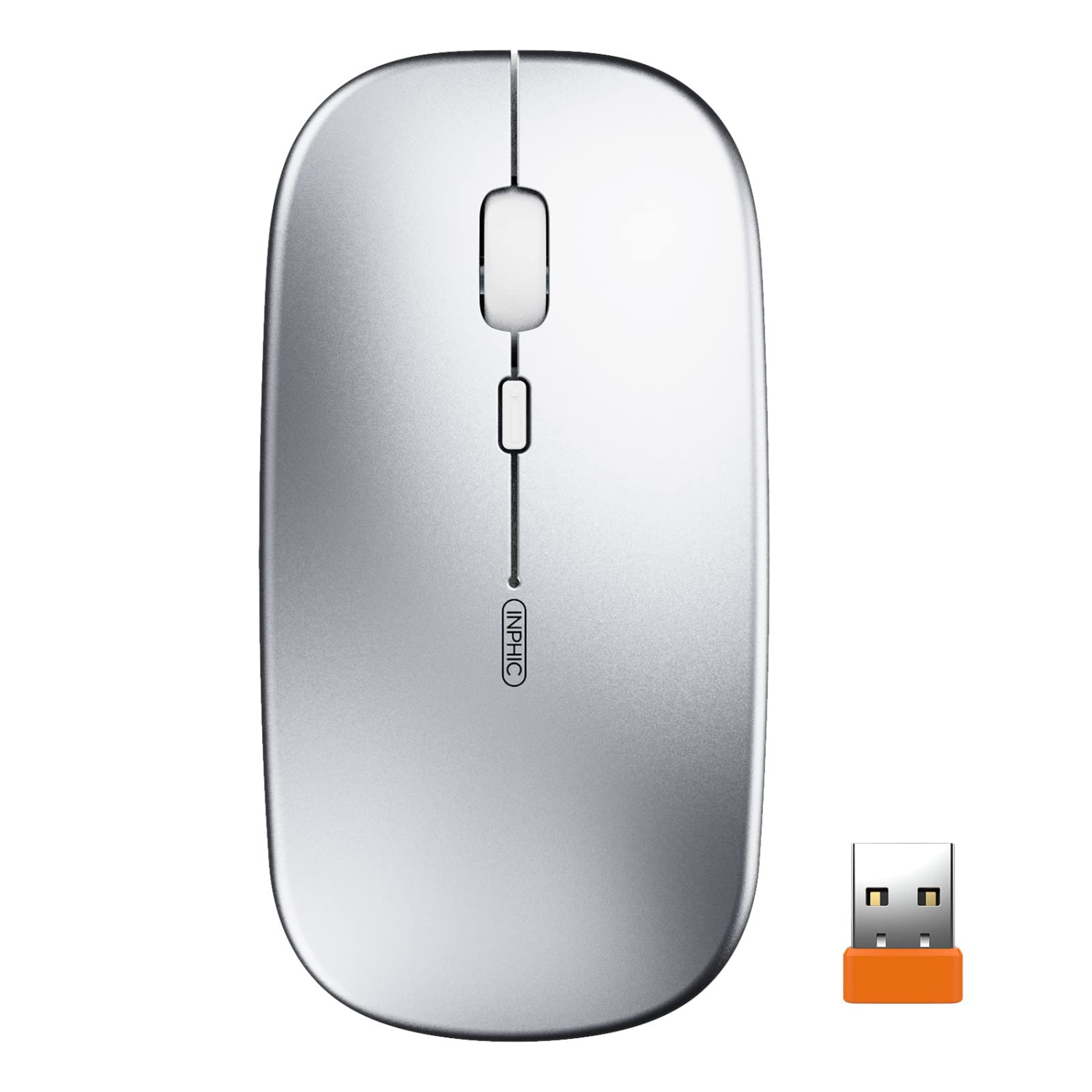 INPHIC Wireless Mouse, Slim Silent Click Rechargeable 2.4G Wireless Mice 1602DPI Mini Optical Portable Travel Cordless Mouse
