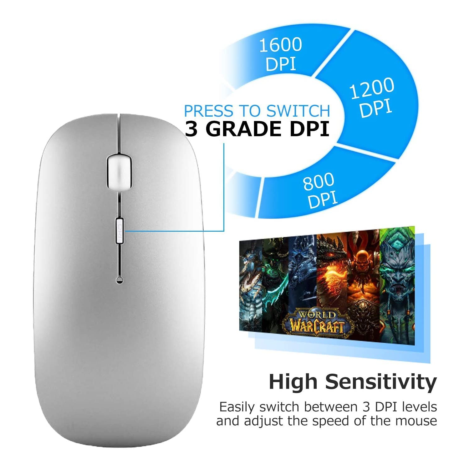 Souris Bluetooth,Souris sans fil pour MacBook Pro MacBook Air,Souris Bluetooth rechargeable pour ordinateur portatif Pro de iPad iPad