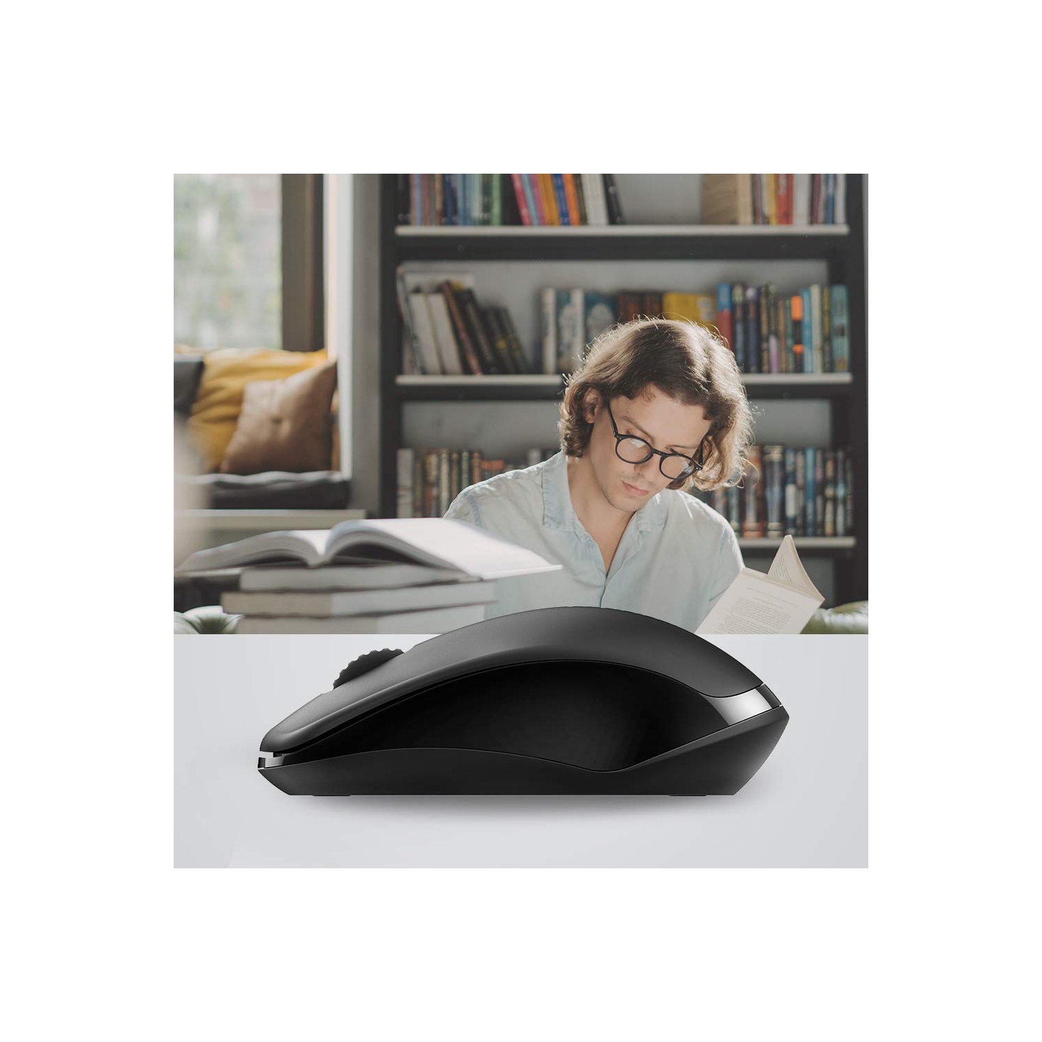 RAPOO 1680 2.4G Quiet Wireless Mouse, Portable USB Receiver, Long Range and Battery Life, Suitable for Desktop Computers Lap