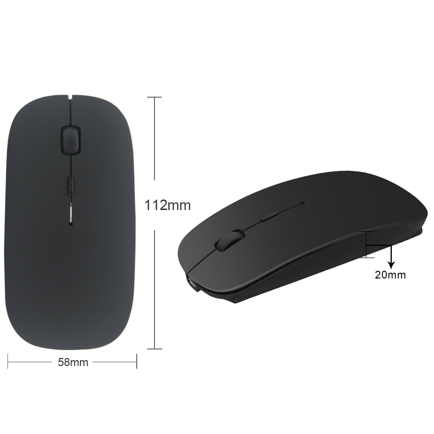 Rechargeable 2.4G Slim Wireless Mouse - Tsmine Optical Mice with USB Nano Receiver(Stored Within The Back of The Mouse) for