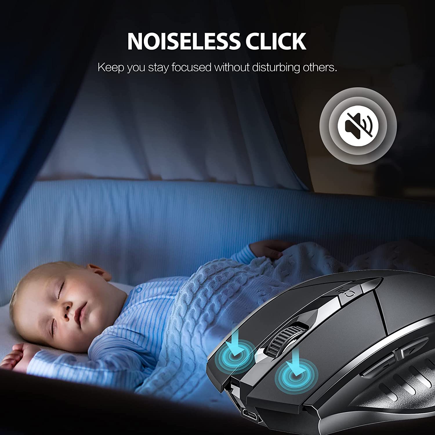 Bluetooth Mouse, Multi-Device Silent Rechargeable Bluetooth Wireless Mouse, 1600DPI Ergonomic Portable Mouse for Laptop Computer,Windows Mac OS