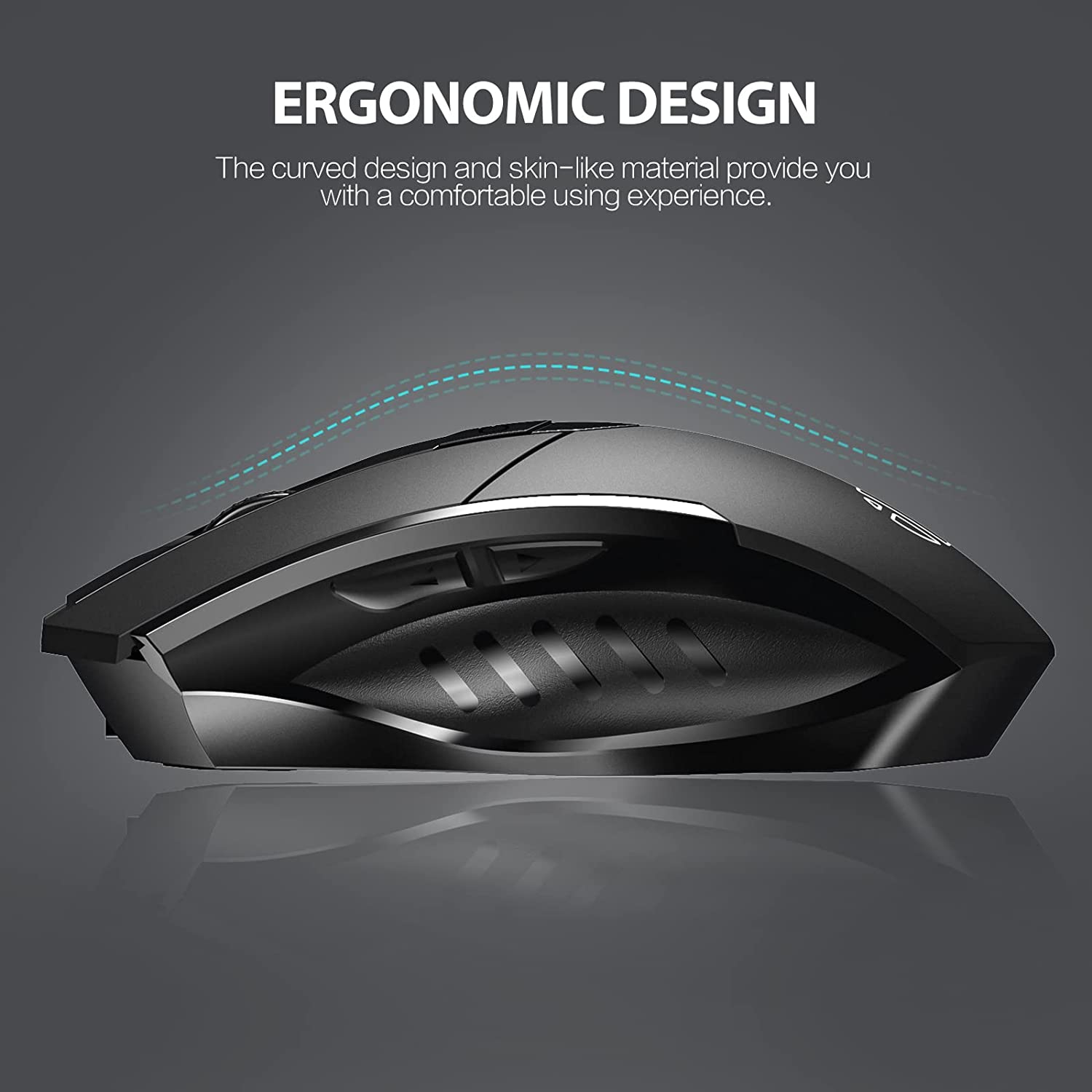 Bluetooth Mouse, Multi-Device Silent Rechargeable Bluetooth Wireless Mouse, 1600DPI Ergonomic Portable Mouse for Laptop Computer,Windows Mac OS