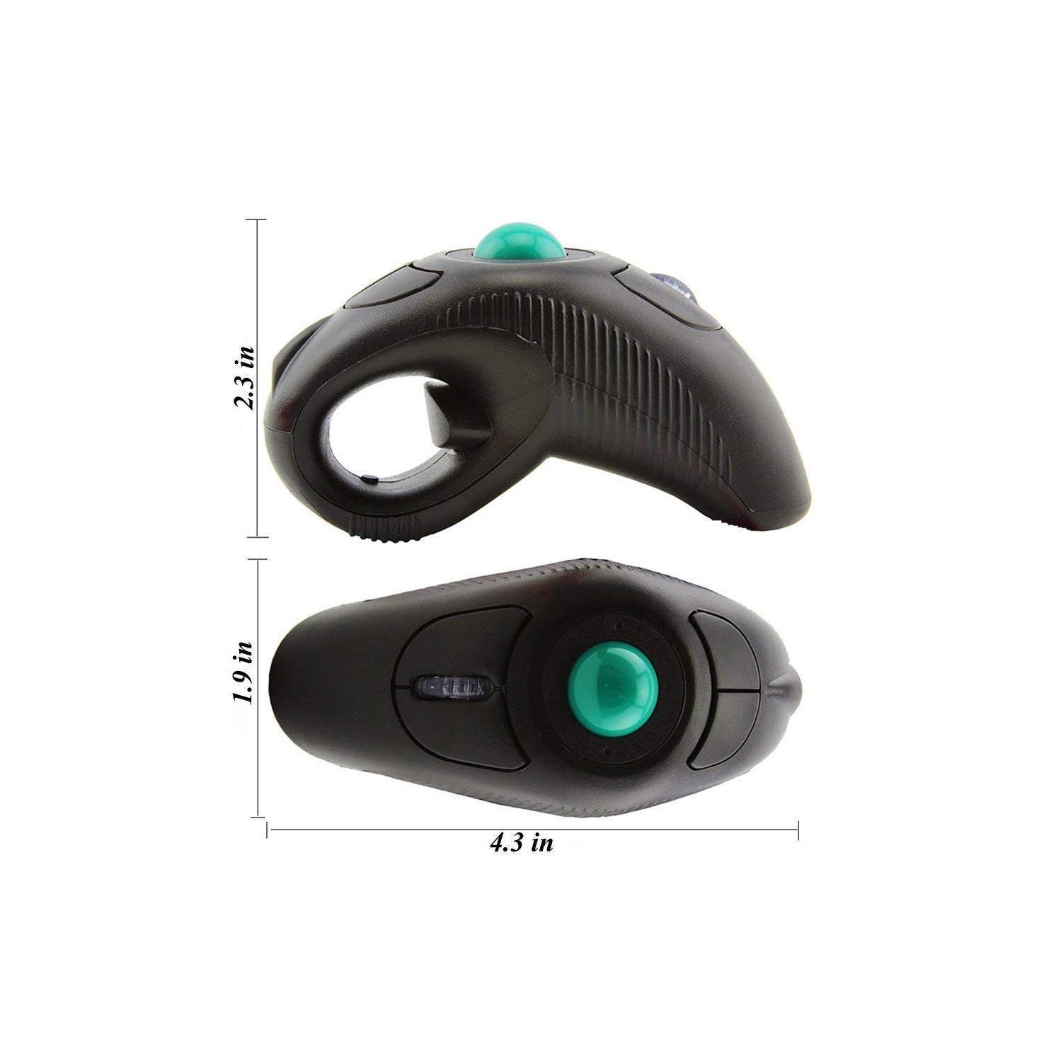 EIGIIS 2.4G Ergonomic Trackball Handheld Finger USB Mouse Wireless