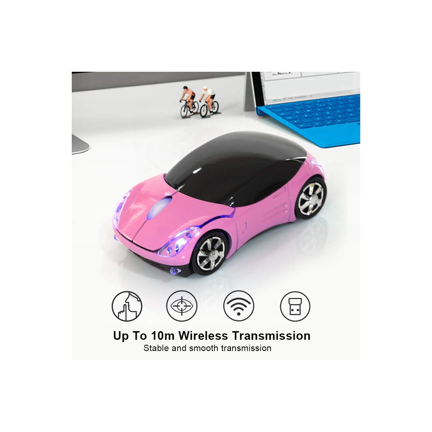 2.4G Wireless Mouse Cool Ferrari Car Optical Mouse(Pink)
