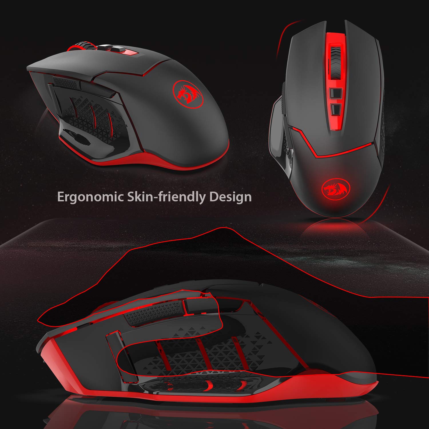 Redragon M690-1 2400 DPI Optical 2.4G Wireless Gaming Mouse, 5 Adjustable DPI Levels Portable Gaming & Office Mice with 8 Bu