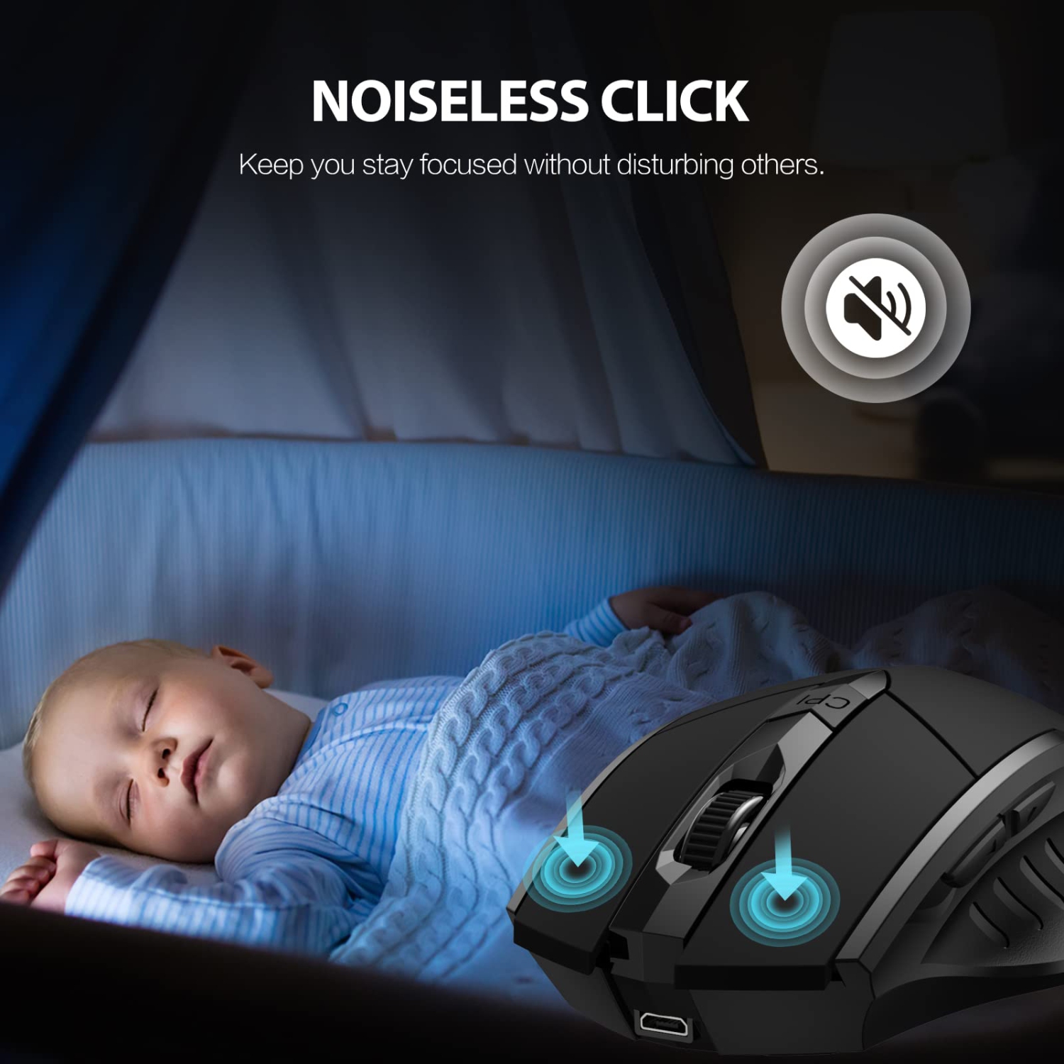 Wireless Mouse, inphic Rechargeable Gaming Mouse with USB Nano Receiver for Notebook, PC, Laptop, Computer, MacBook