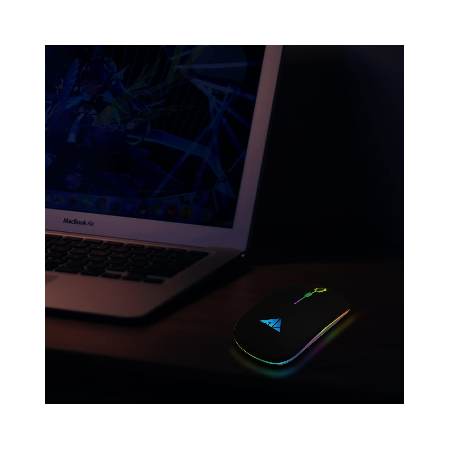 AUPHIL LED Wireless Mouse Have Dual Mode with Bluetooth 5.1 and 2.4G Wireless, Rechargeable Cordless Mouse with 3DPI for Lap