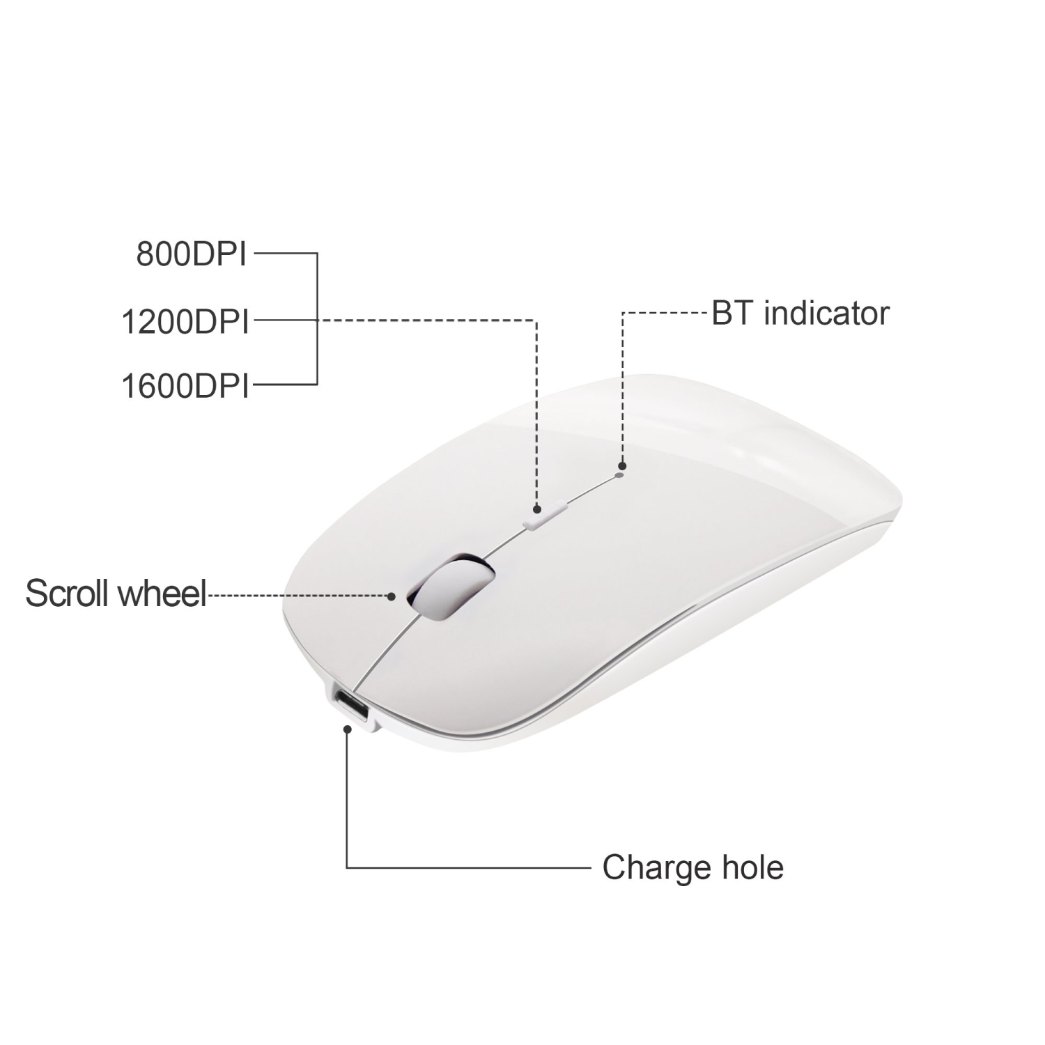 Chargeur sans fil Bluetooth Souris d'ordinateur MacBook Air Mac Pro iPad Pad PC portable laser optique rechargeable Mini Souris mince silencieuse est