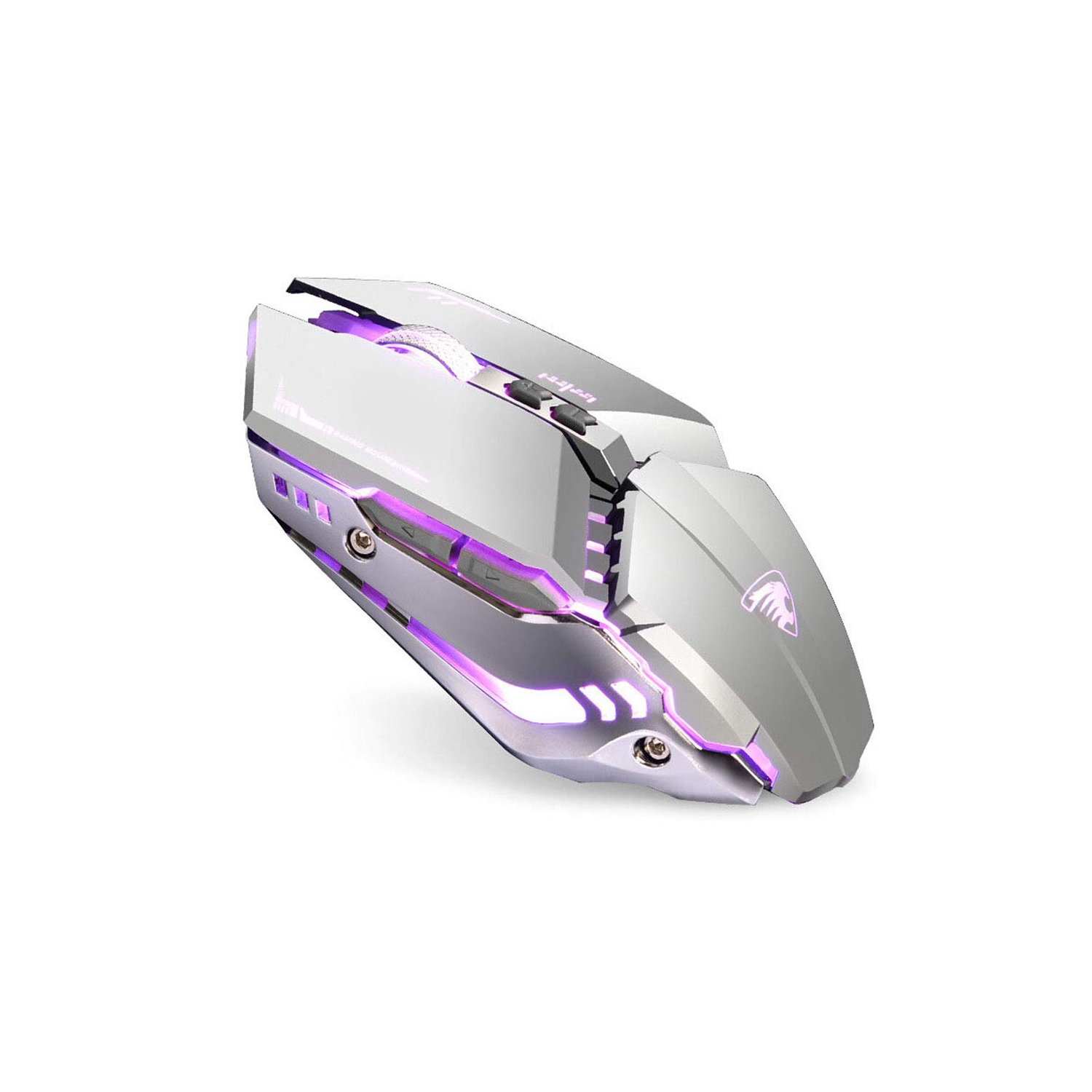 Souris de jeu sans fil T12 TENMOS rechargeable, souris optique sans fil silencieuse 2,4 GHz compatible avec les voyants DEL modifiables
