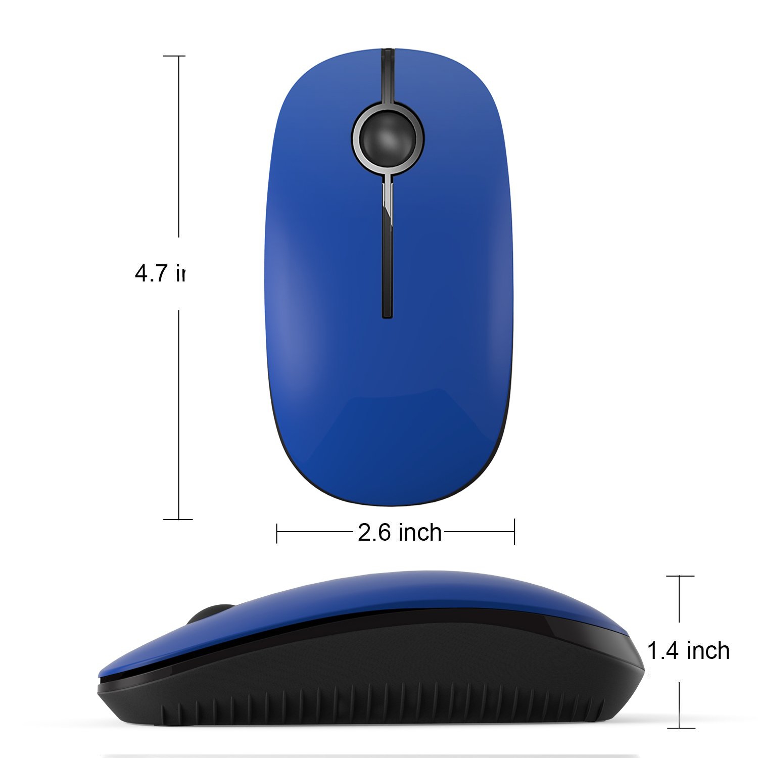 Wireless Mouse, Vssoplor 2.4G Slim Portable Computer Mice with Nano Receiver for Notebook, PC, Laptop, Computer (Black and B