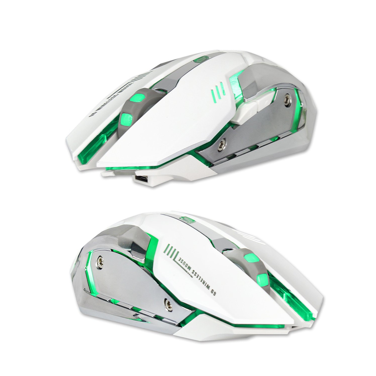 Rechargeable 2.4Ghz Wireless Gaming Mouse with USB Receiver,7 Colors Backlit for MacBook, Computer PC, Laptop (600Mah Lithiu