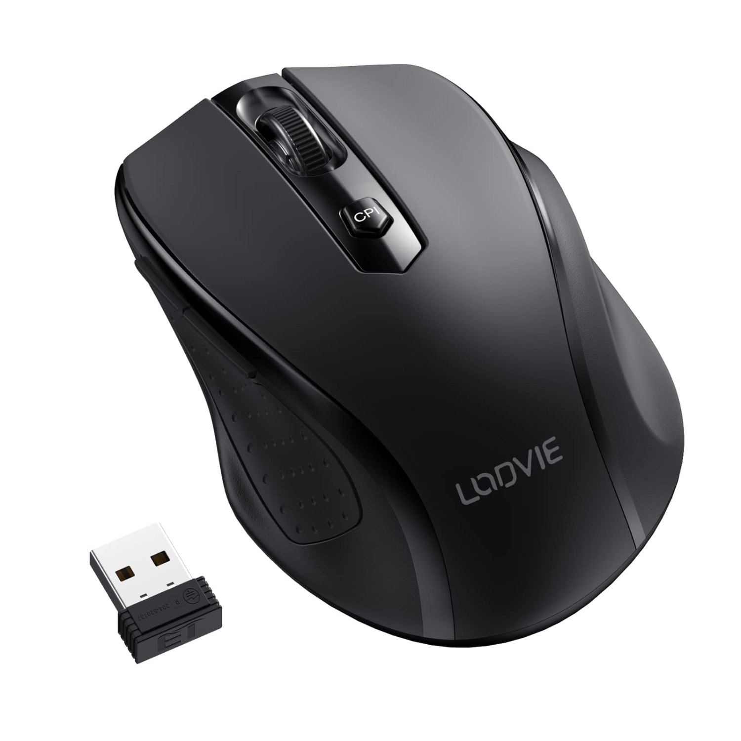 LODVIE Wireless Mouse for Laptop,2400 DPI Wireless Computer Mouse with 6 Buttons,2.4G Ergonomic USB Cordless Mouse,15 Months