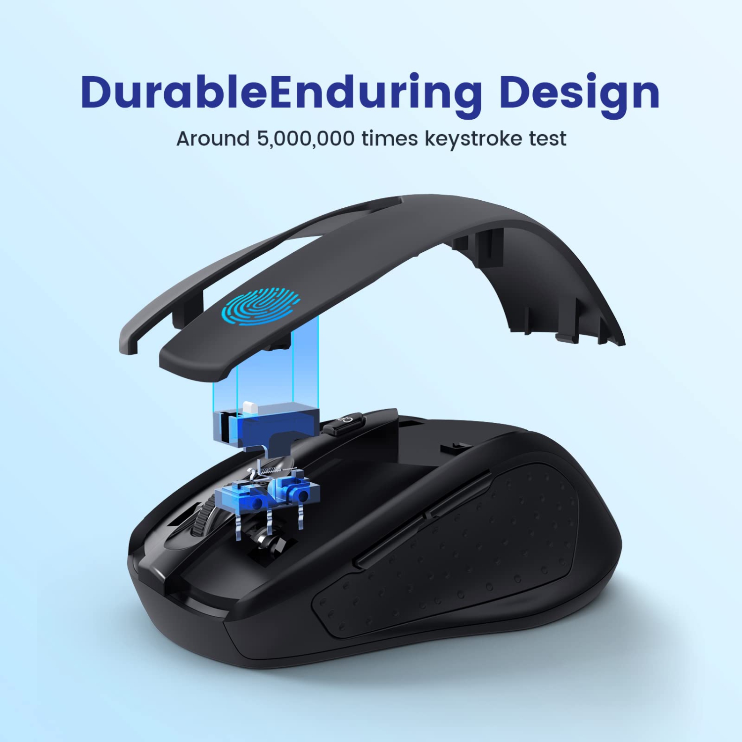 LODVIE Wireless Mouse for Laptop,2400 DPI Wireless Computer Mouse with 6 Buttons,2.4G Ergonomic USB Cordless Mouse,15 Months