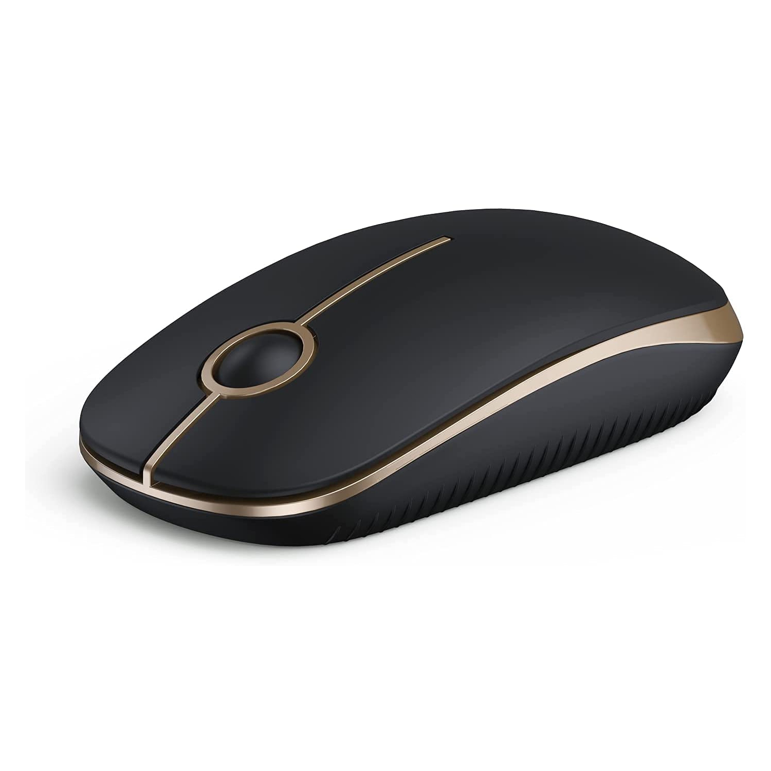 Wireless Mouse, Vssoplor 2.4G Slim Portable Computer Mice with Nano Receiver for Notebook, PC, Laptop, Computer-Gold and Bla