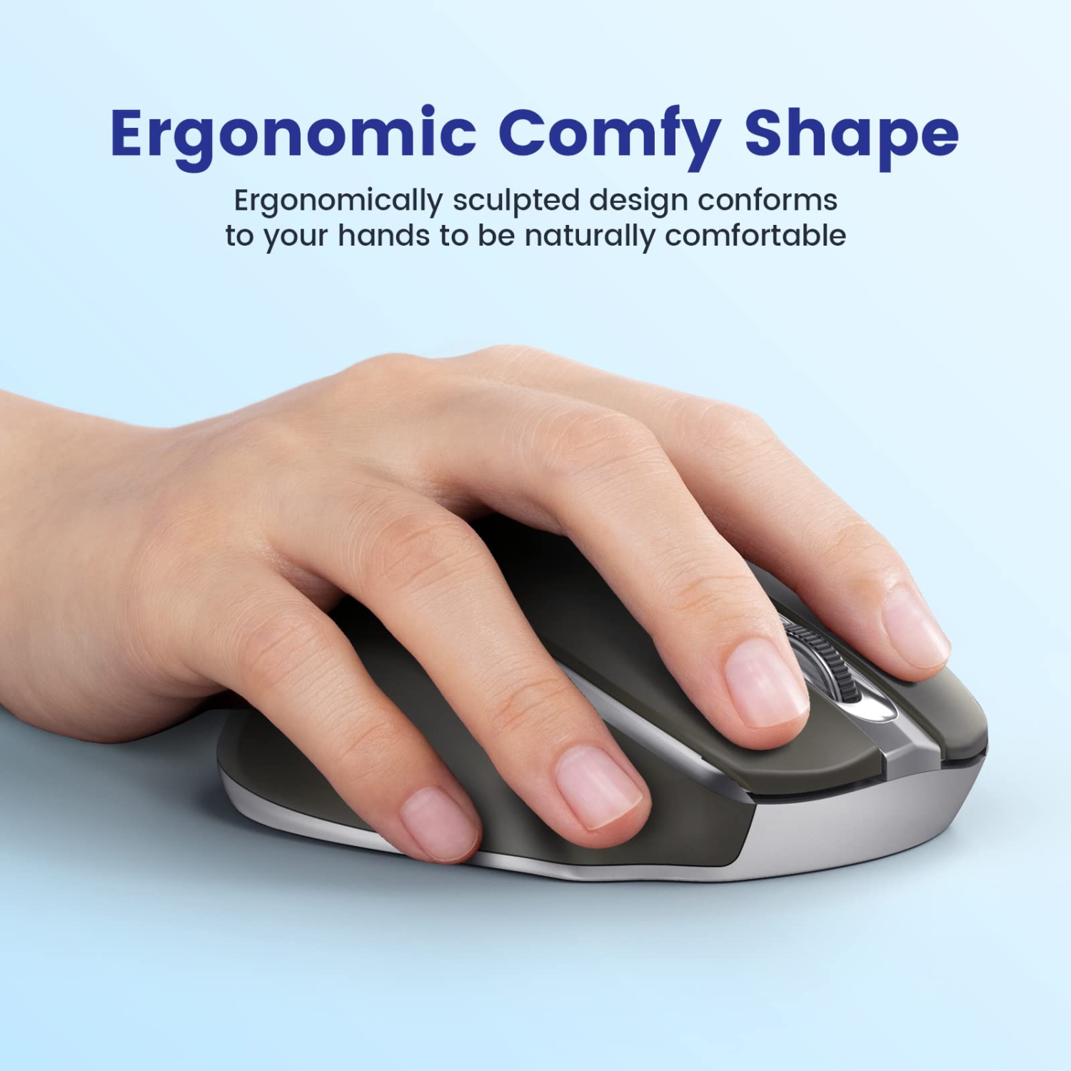 LODVIE Wireless Mouse for Laptop , 2400 DPI Wireless Computer Mouse with 6 Buttons, 2.4G Ergonomic USB Cordless Mouse, 15 Mo