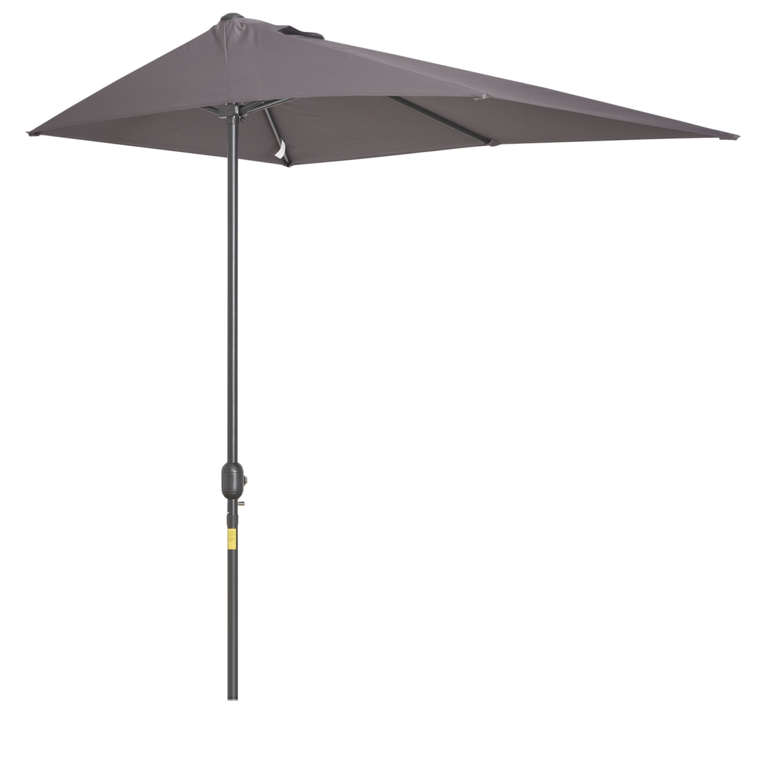Outsunny Demi-parasol 8' pour extérieur, balcon, terrasse, jardin, fenêtre extérieure, toit avec 5 nervures, gris