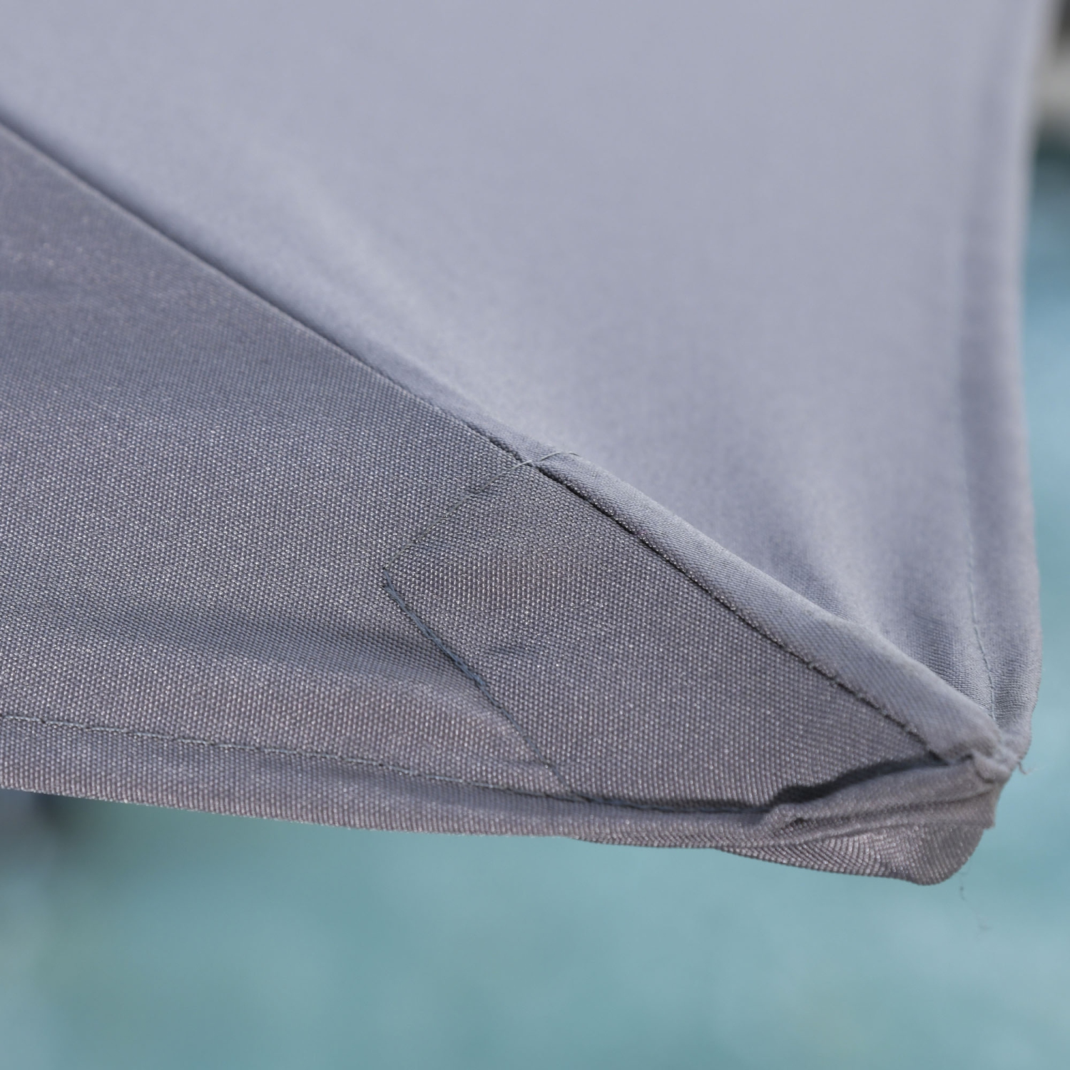 Outsunny Demi-parasol 8' pour extérieur, balcon, terrasse, jardin, fenêtre extérieure, toit avec 5 nervures, gris