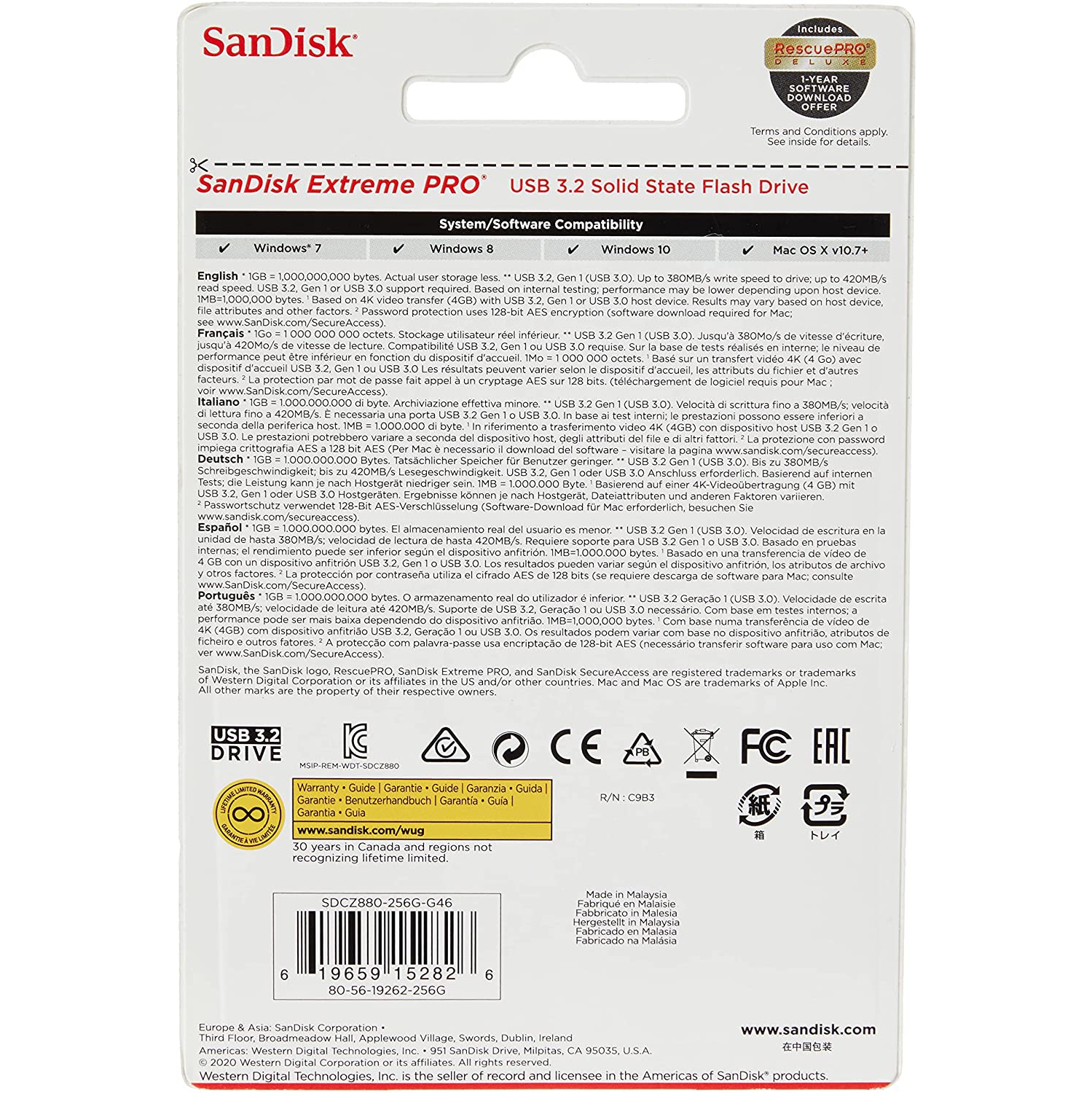 Clé électronique USB 3,1 Extreme PRO de SanDisk