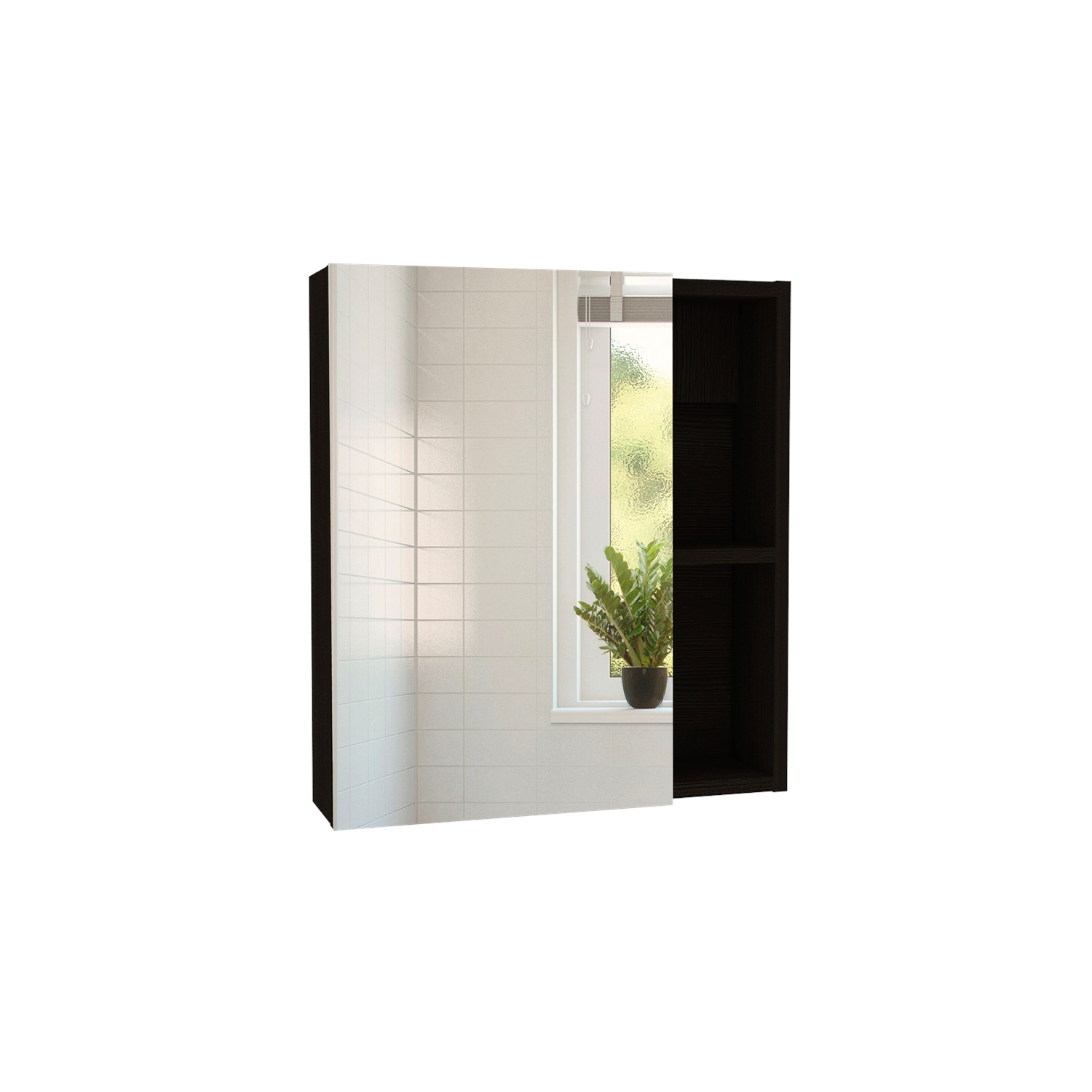 Tuhome Labelle Medicine Cabinet with Mirror Espresso