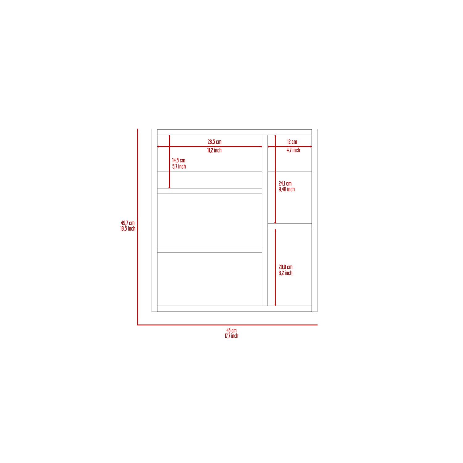 Tuhome Labelle Medicine Cabinet with Mirror Espresso