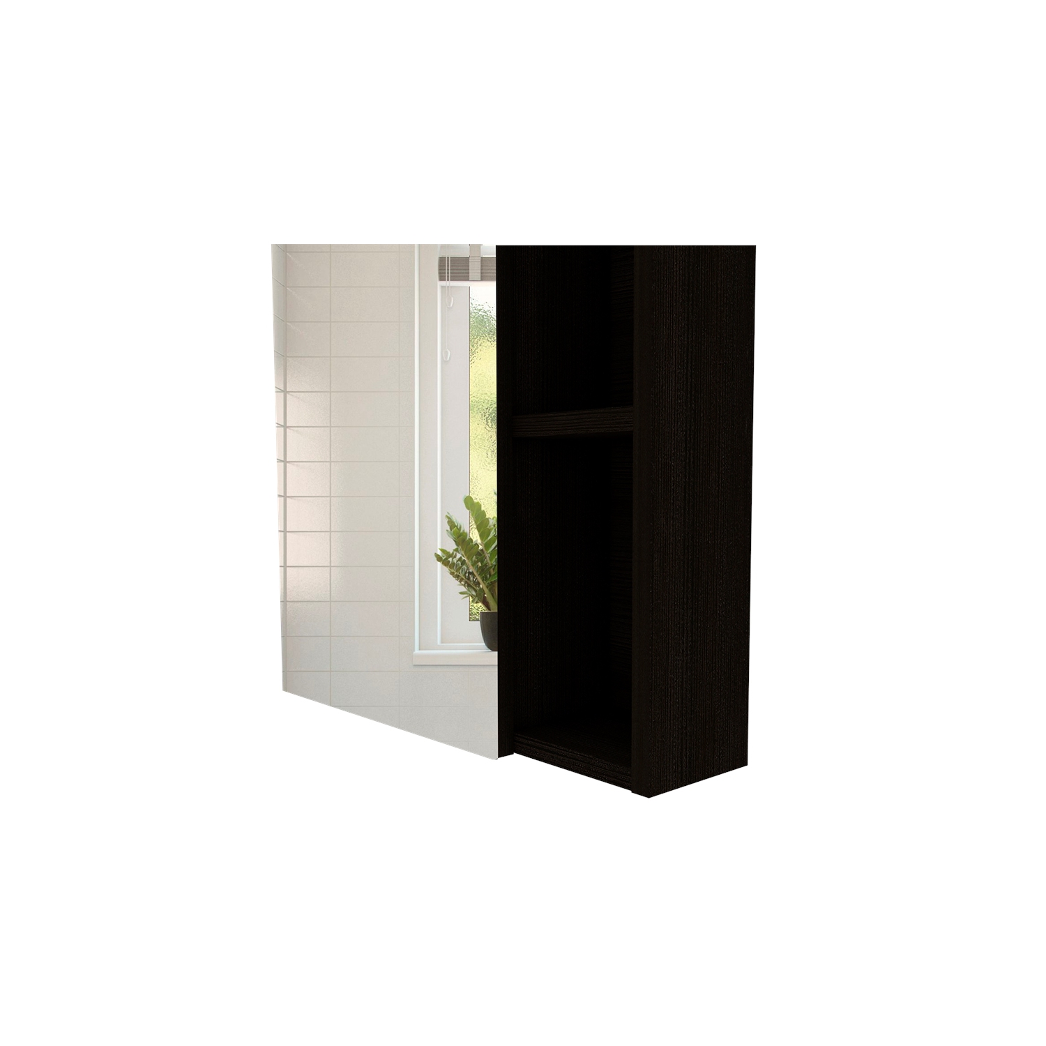 Tuhome Labelle Medicine Cabinet with Mirror Espresso