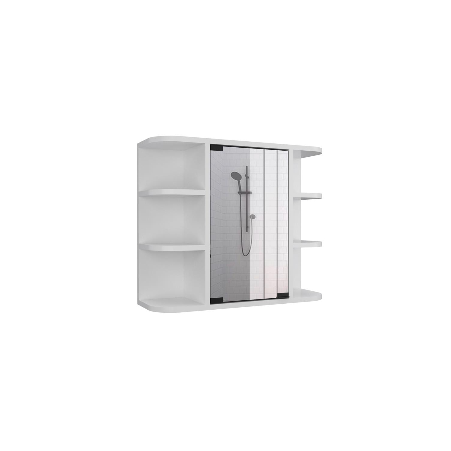 Tuhome White Modern -Material-Engineered Wood Milan Medicine Cabinet