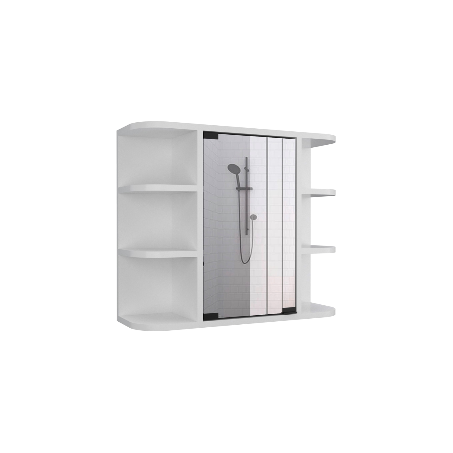 Tuhome White Modern -Material-Engineered Wood Milan Medicine Cabinet