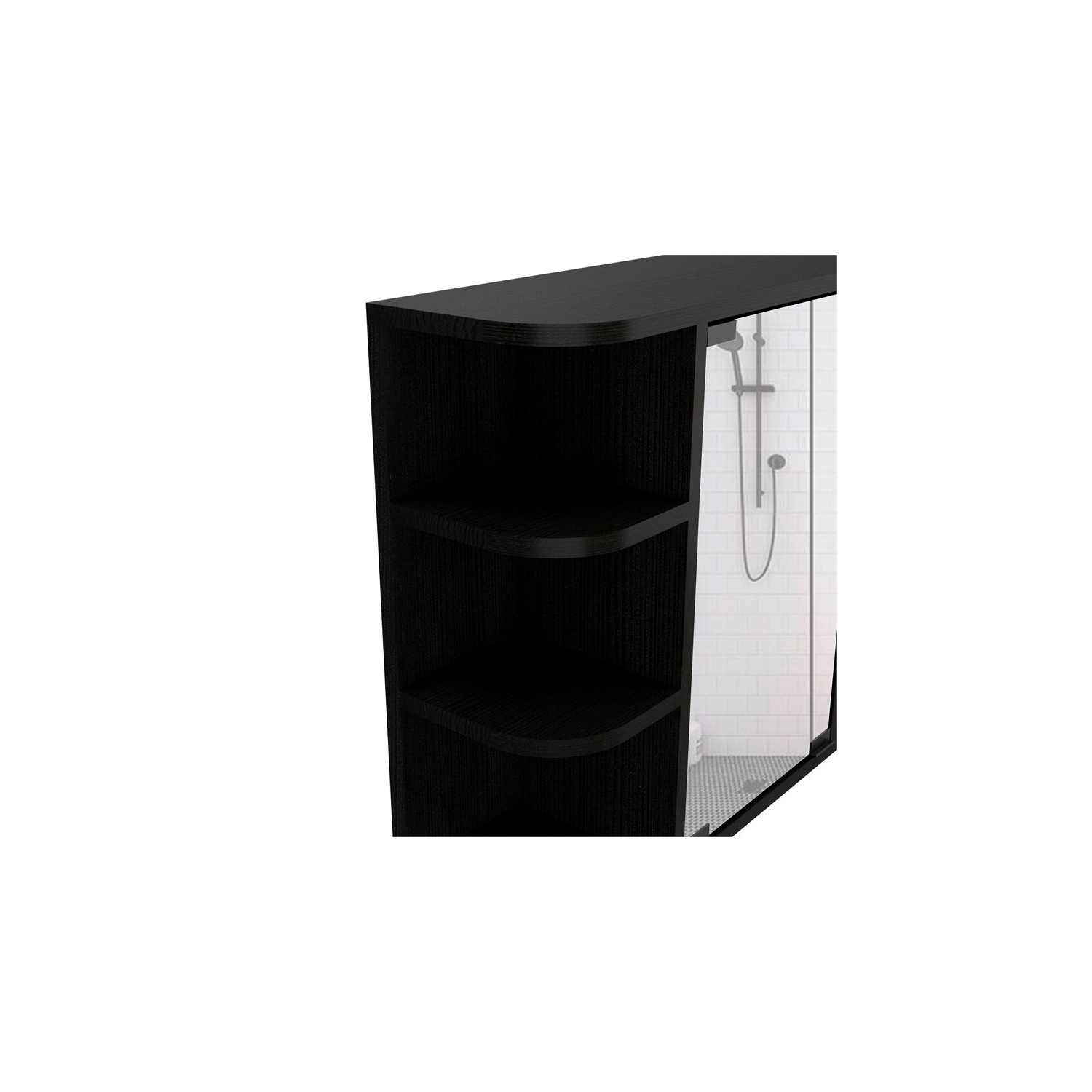 Tuhome Black Modern- Material -Engineered Wood Milan Medicine Cabinet