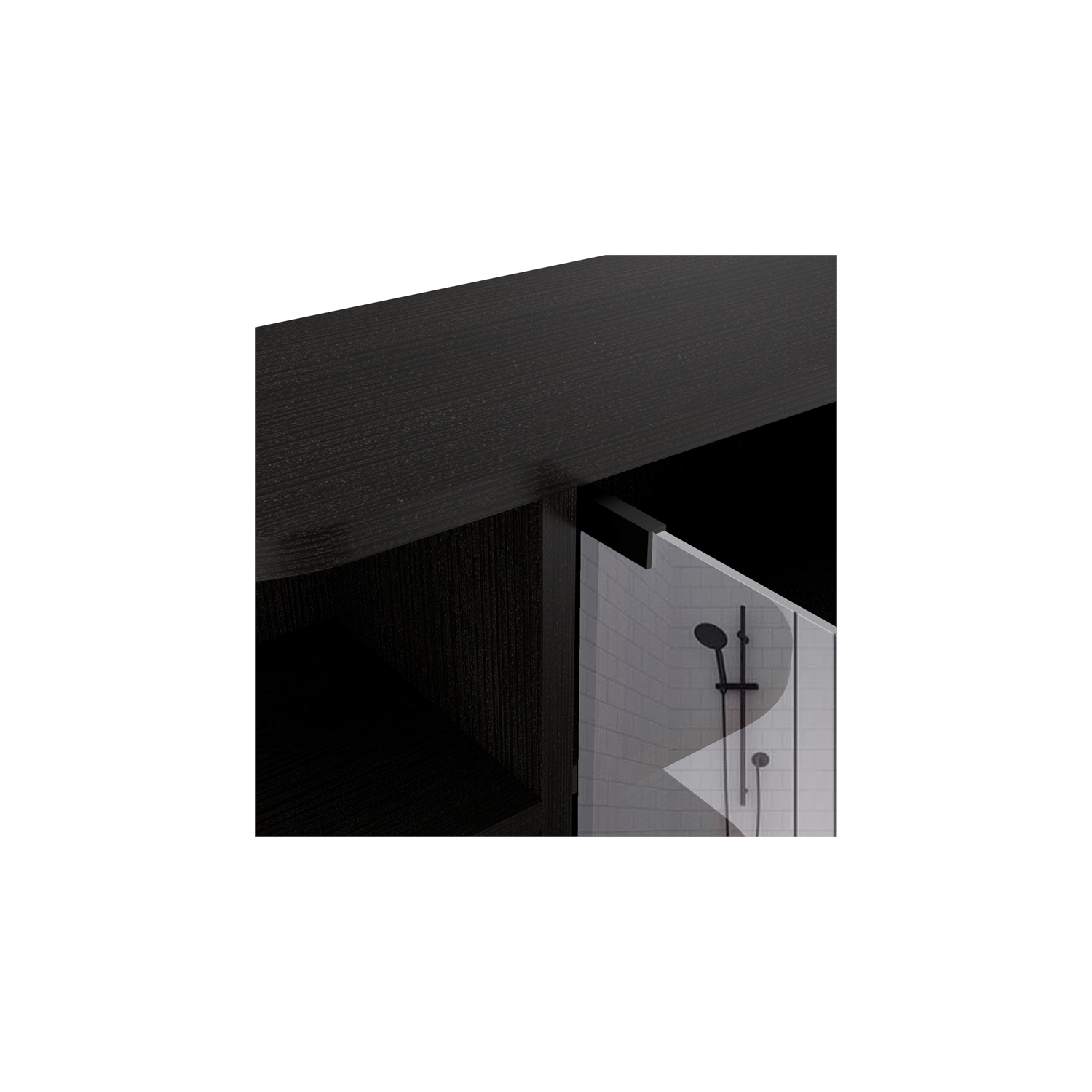 Tuhome Black Modern- Material -Engineered Wood Milan Medicine Cabinet