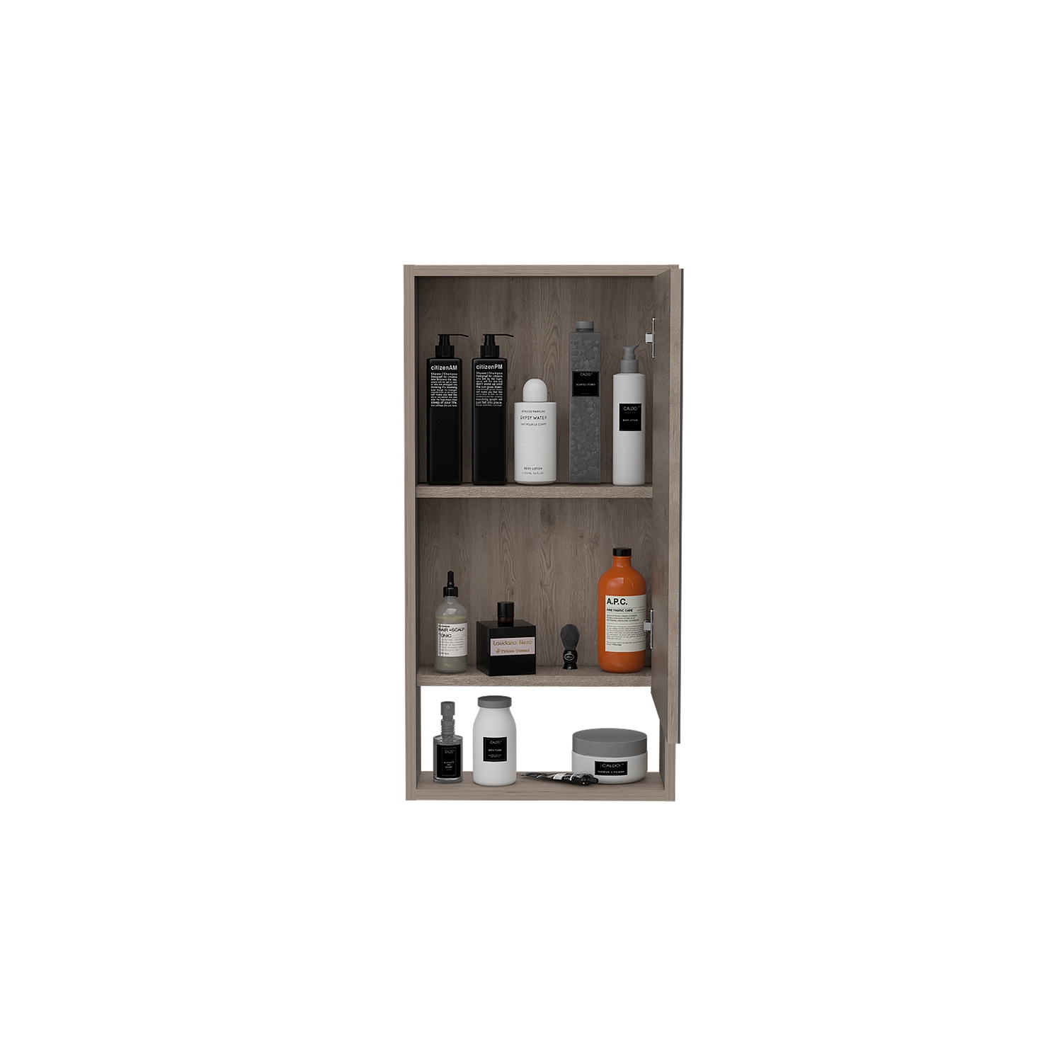 TuHome Gray Modern Engineered Wood Mariana 35" Mirror Medicine Cabinet