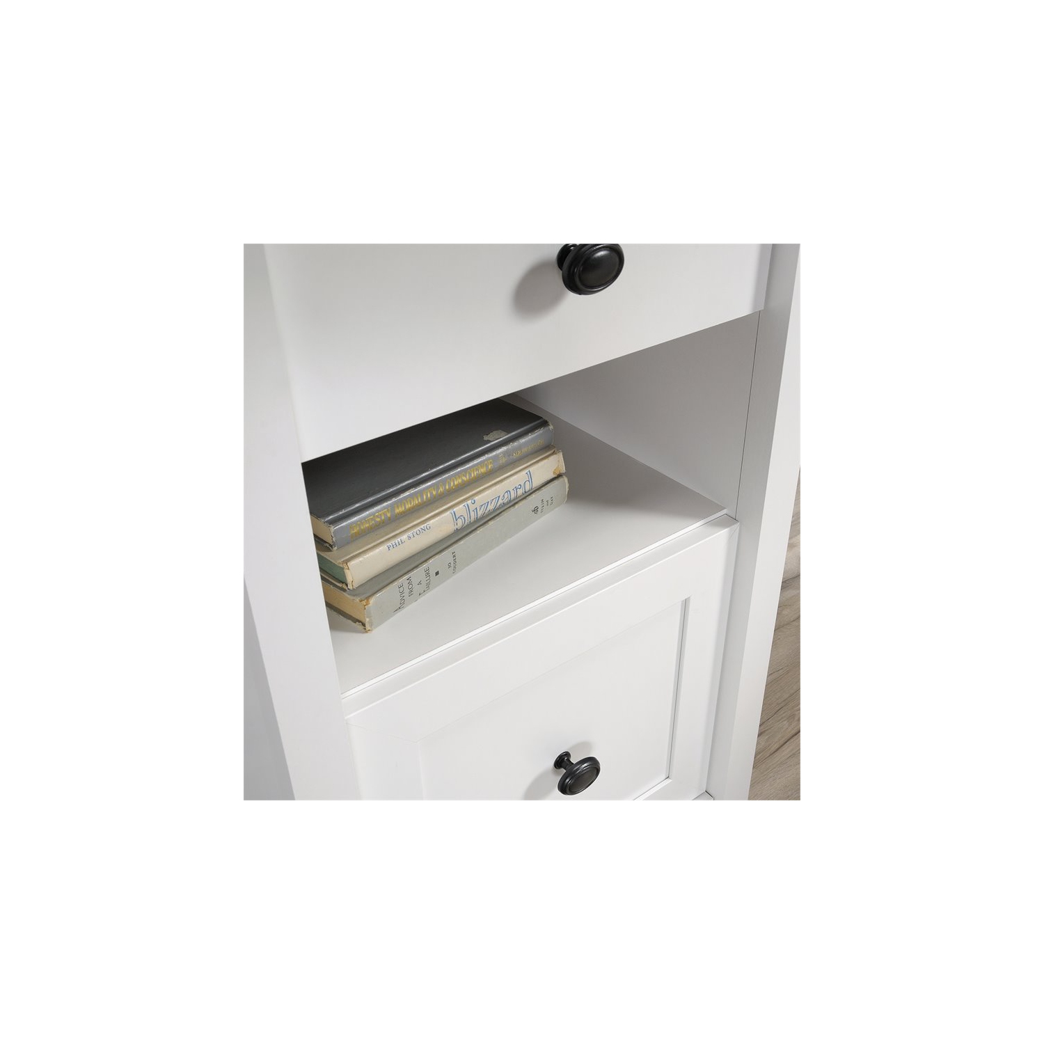 Sauder County Line Wooden L Shaped Computer Desk in Soft White