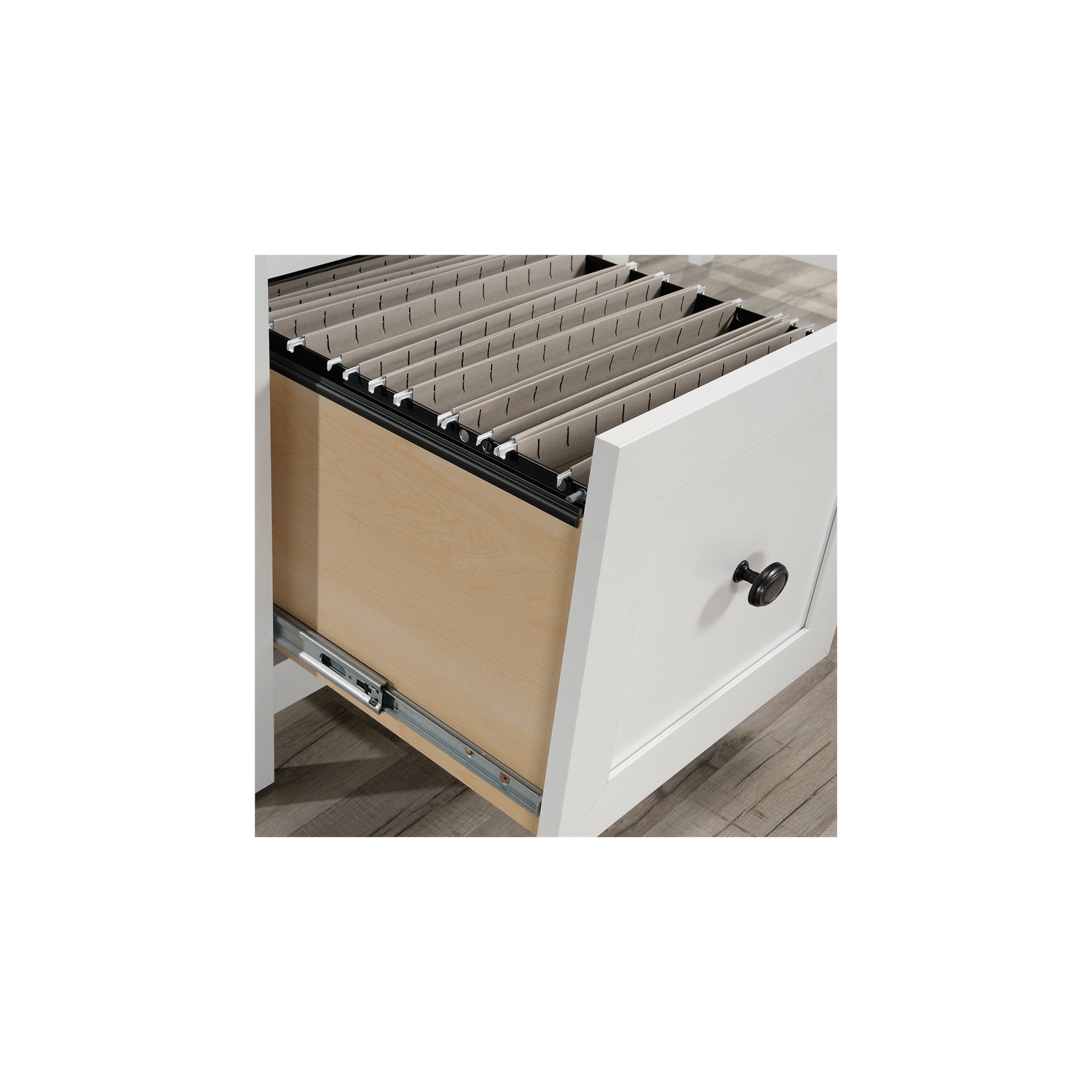 Sauder County Line Wooden L Shaped Computer Desk in Soft White