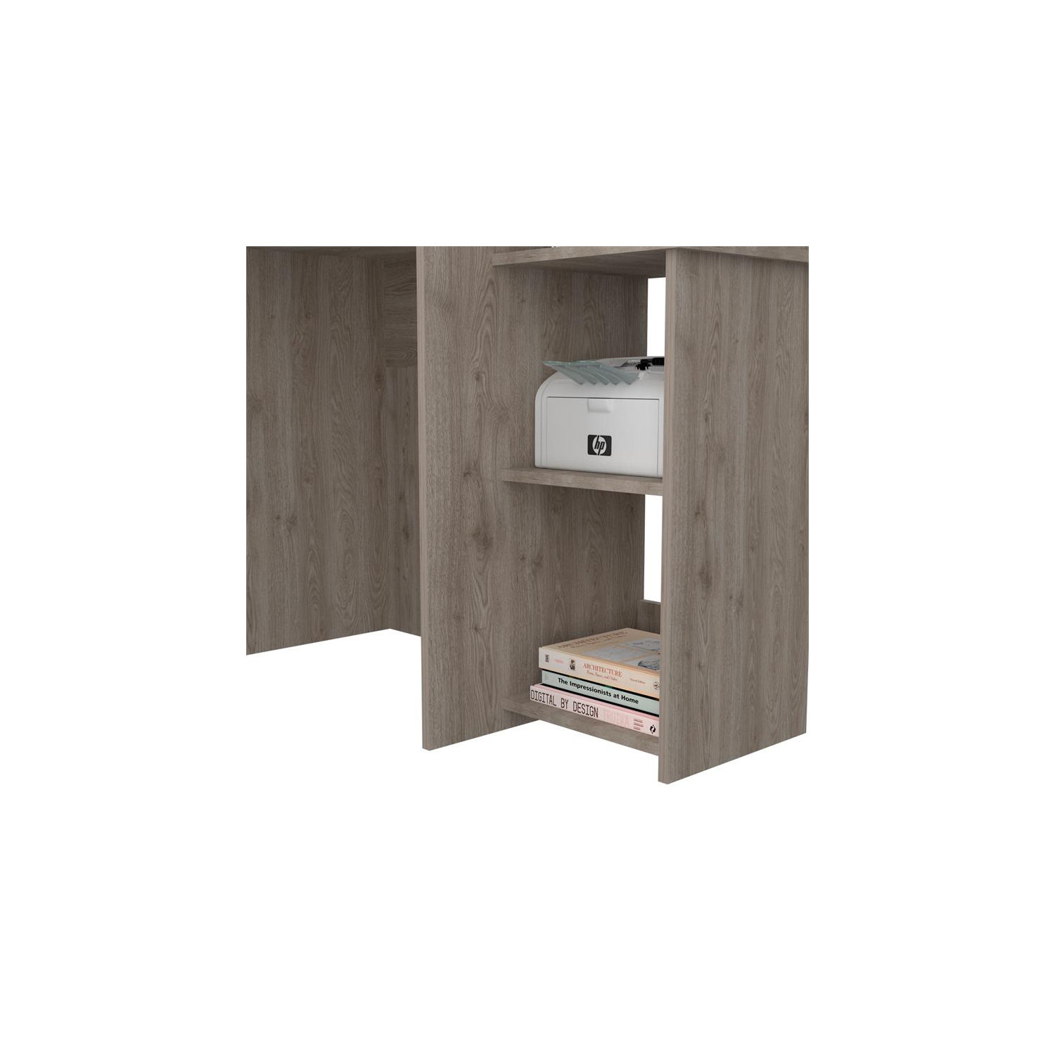 TUHOME Versalles Desk Engineered Wood Desks in Gray