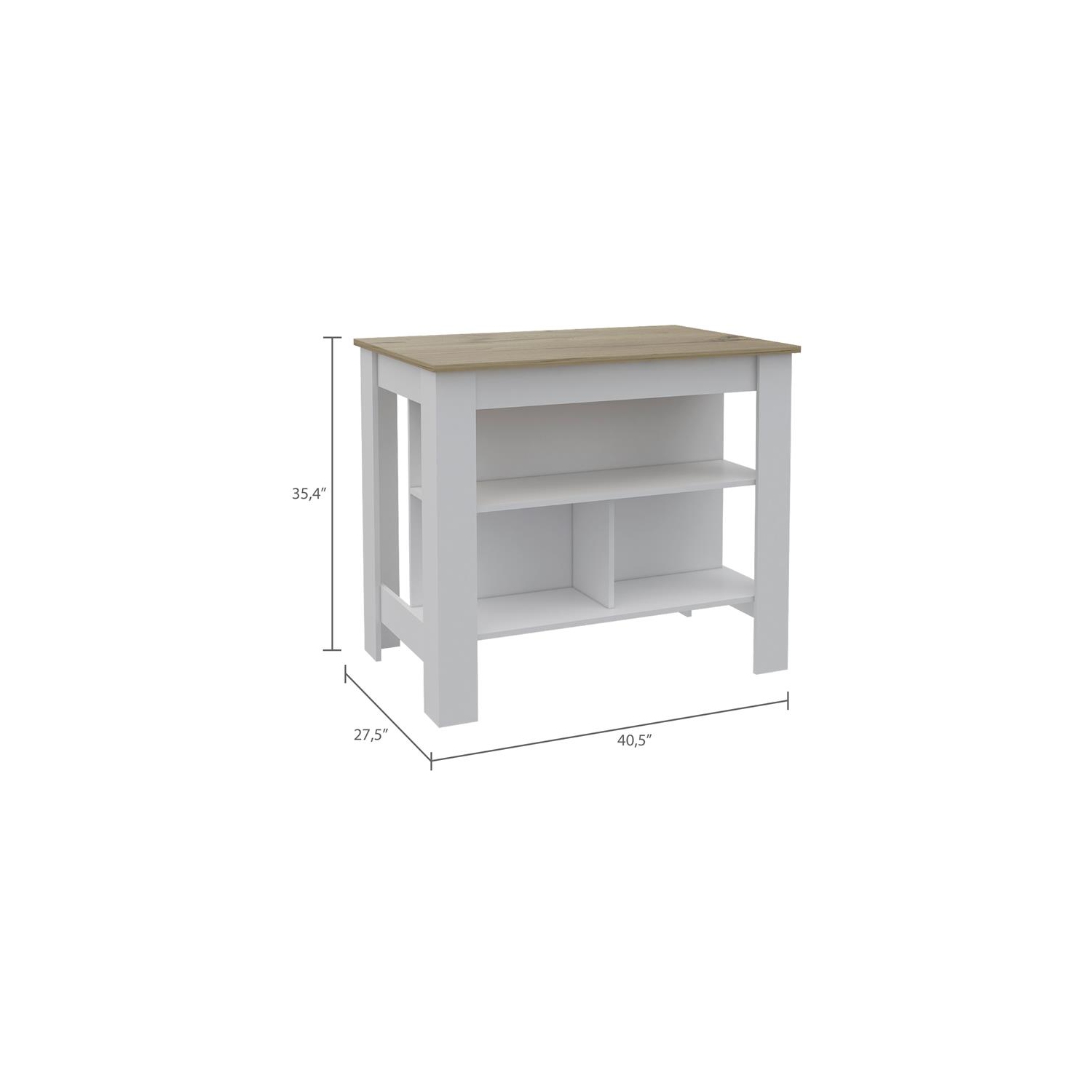 TUHOME Cala Kitchen Island Engineered Wood Kitchen Islands in Multi-color