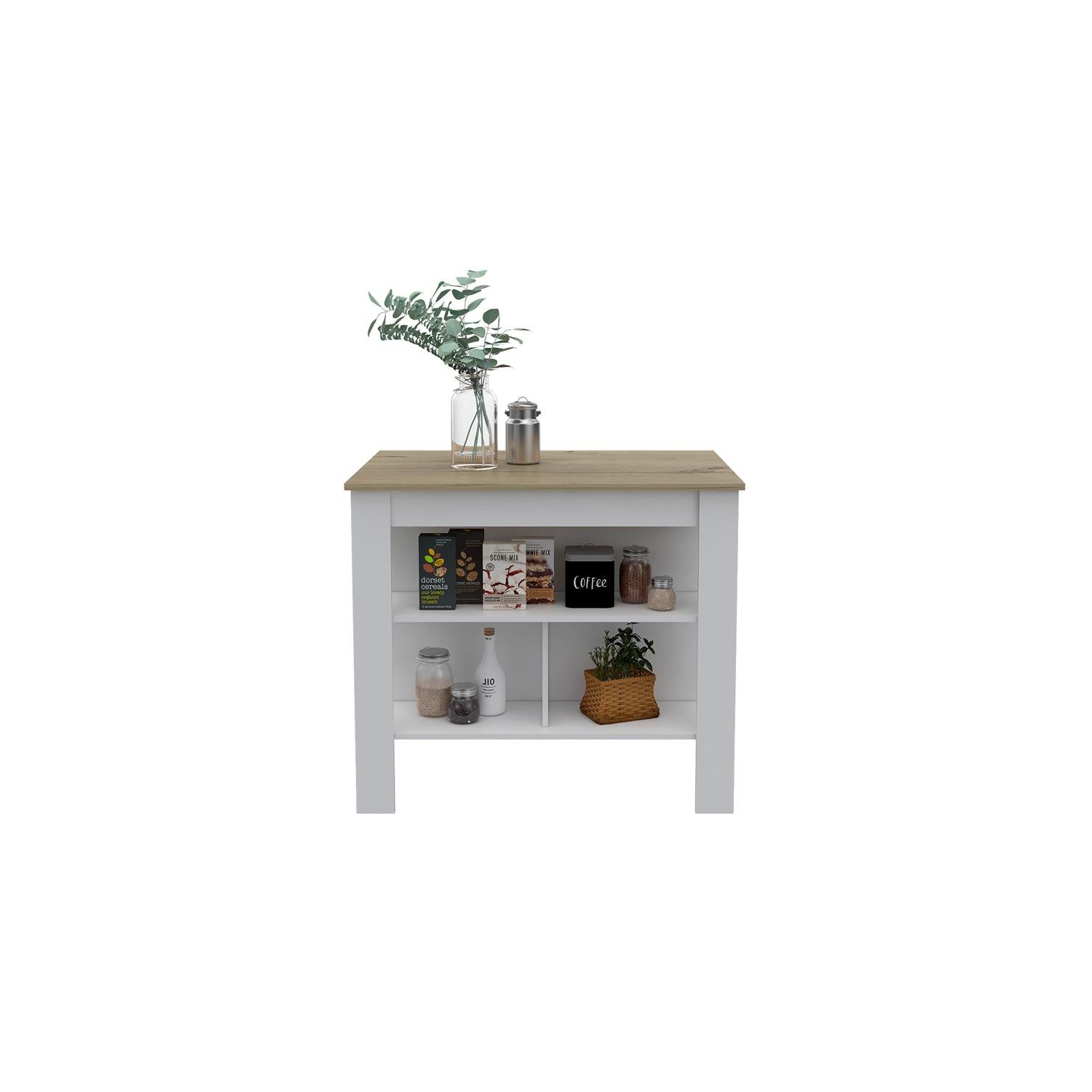 TUHOME Cala Kitchen Island Engineered Wood Kitchen Islands in Multi-color