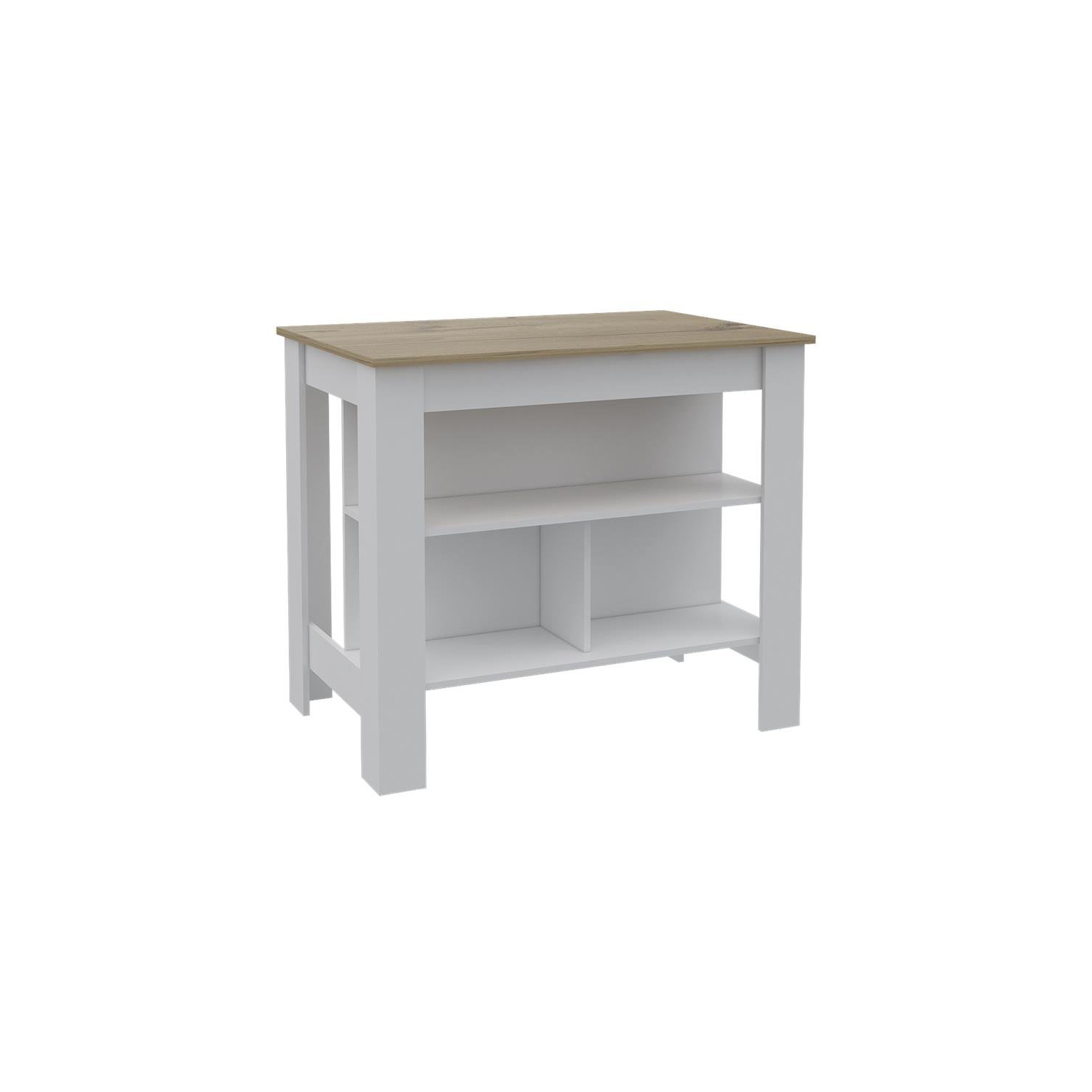 Îlot de cuisine en bois d’ingénierie de TUHOME Cala Kitchen Island, multicolore