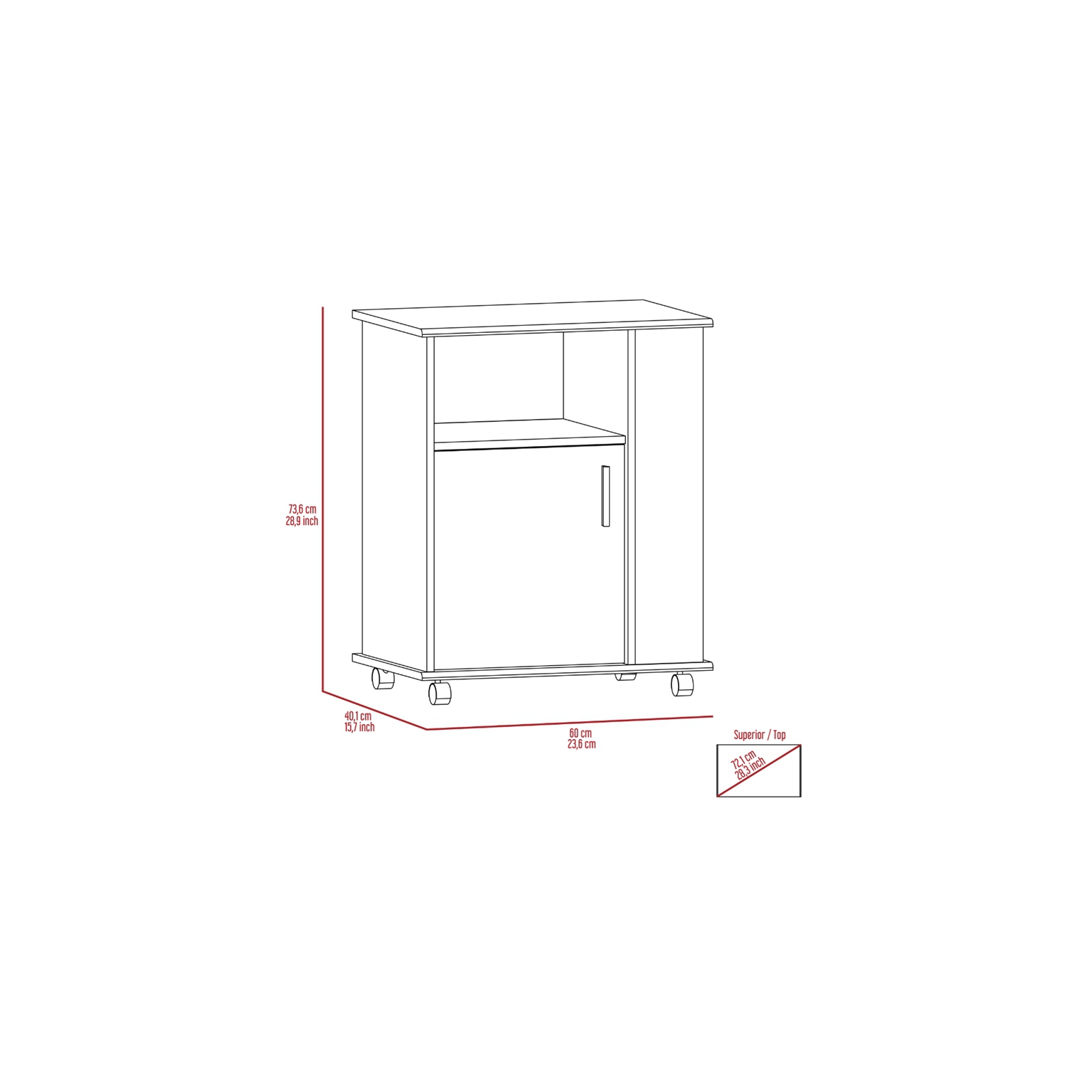 Meuble de four à micro-ondes inférieur en bois d’ingénierie moderne TuHome - Noir