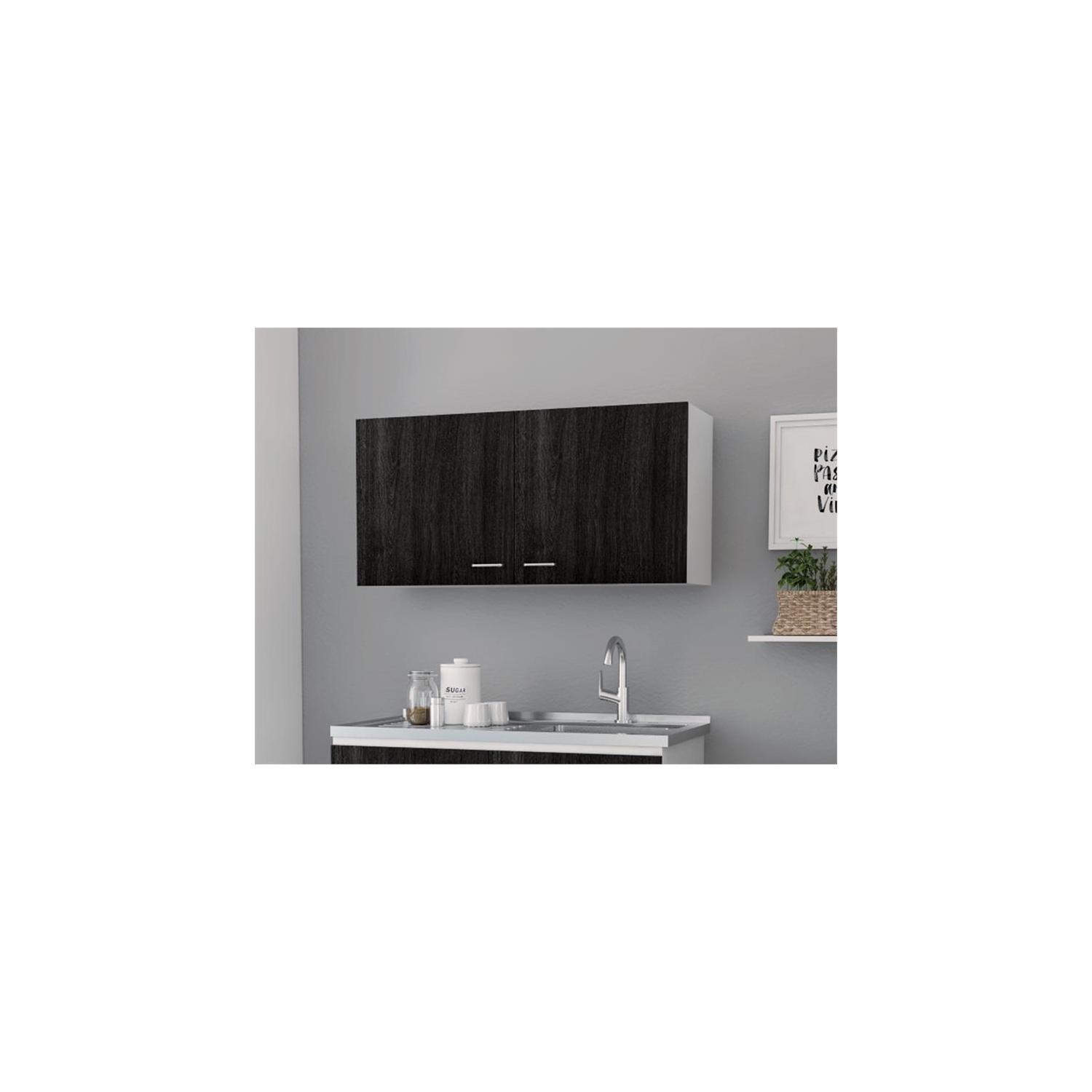 Napoles Wall Cabinet in Espresso and White