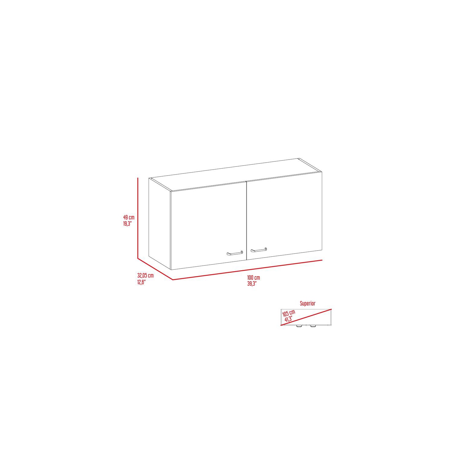 Napoles Wall Cabinet in Espresso and White