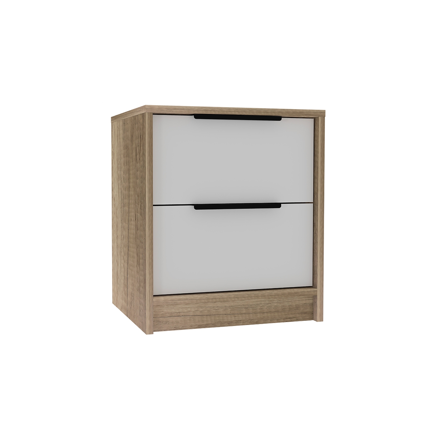 Trent Home Modern 2 Drawer Night Stand White and Light Oak
