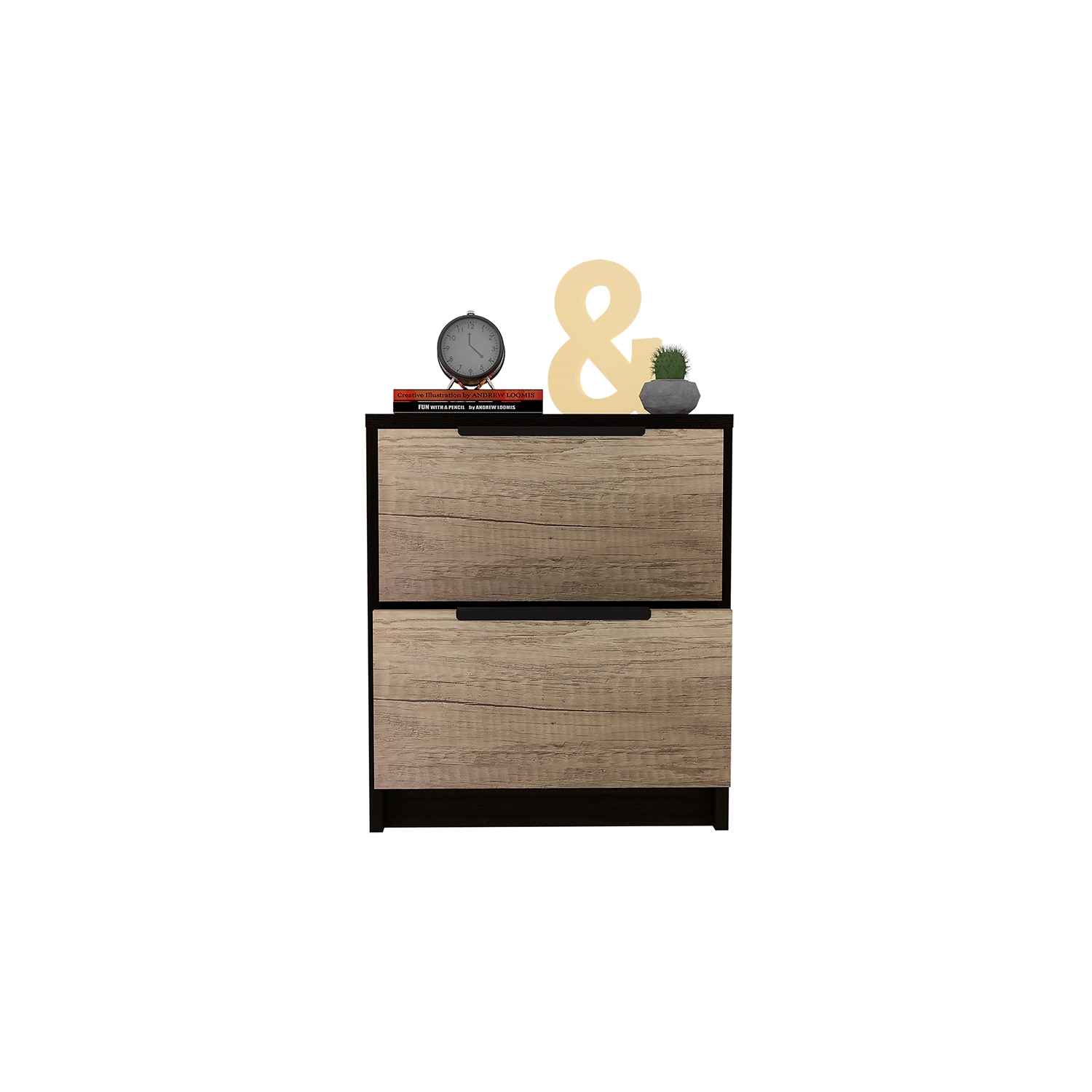 TUHOME Kaia Nightstand Engineered Wood Nightstands in Multi-color