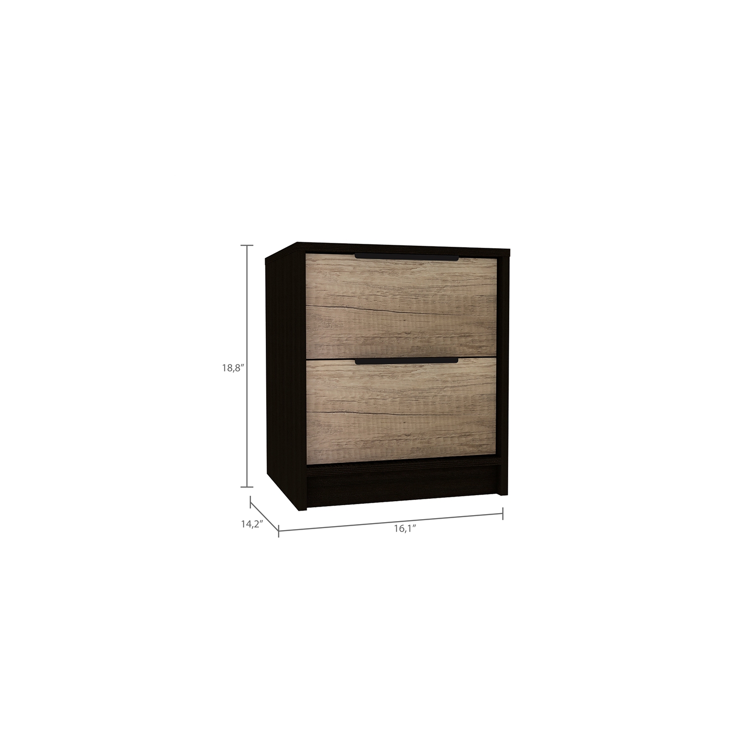 TUHOME Kaia Nightstand Engineered Wood Nightstands in Multi-color