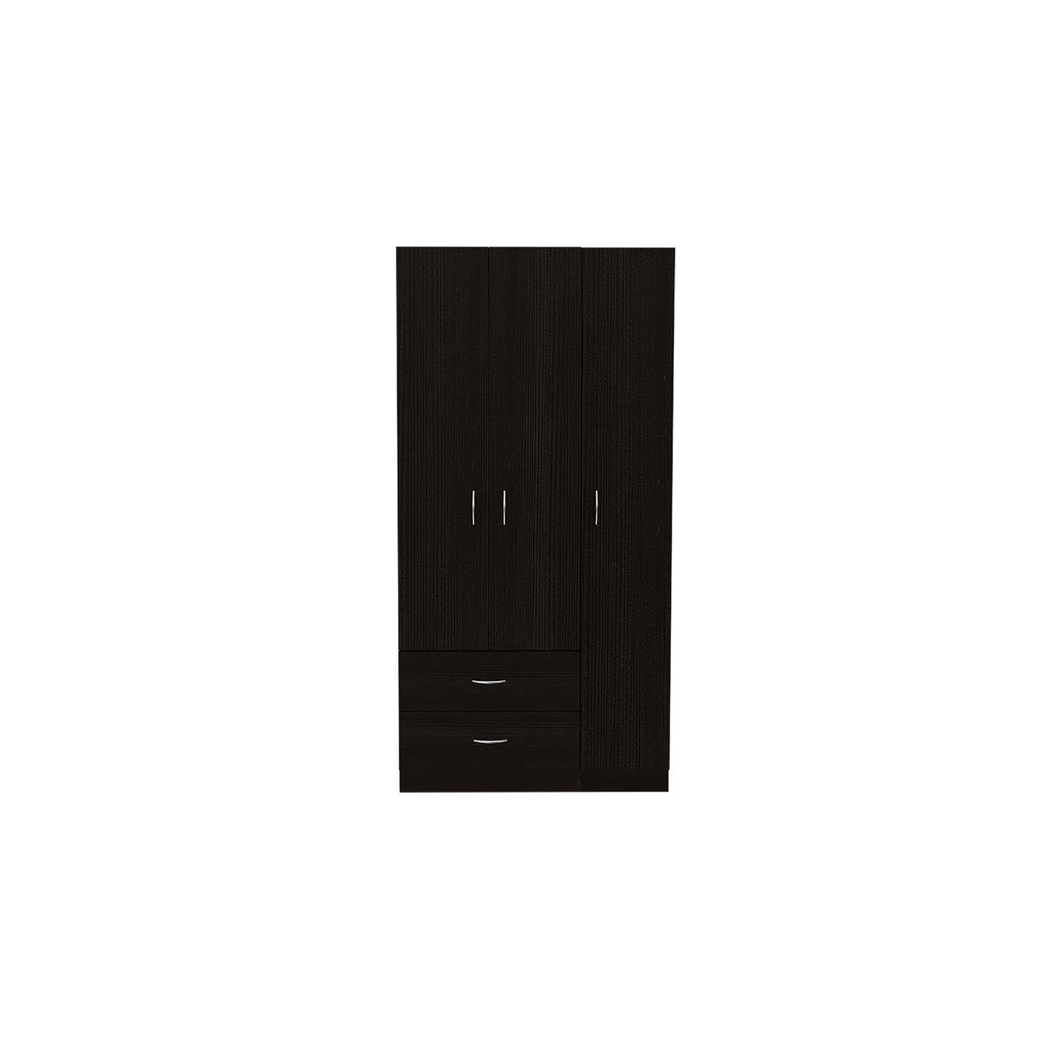 Armoire à 3 portes en bois d'ingénierie Austral de TUHOME, noir