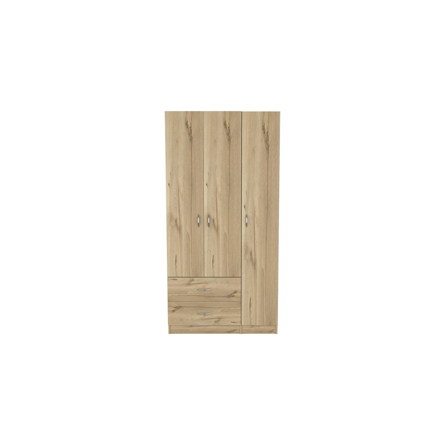 TUHOME Austral – Armoire à 3 portes en bois d’ingénierie, beige