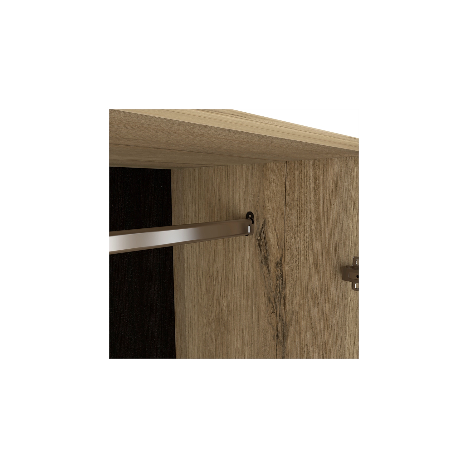 TUHOME Austral – Armoire à 3 portes en bois d’ingénierie, beige